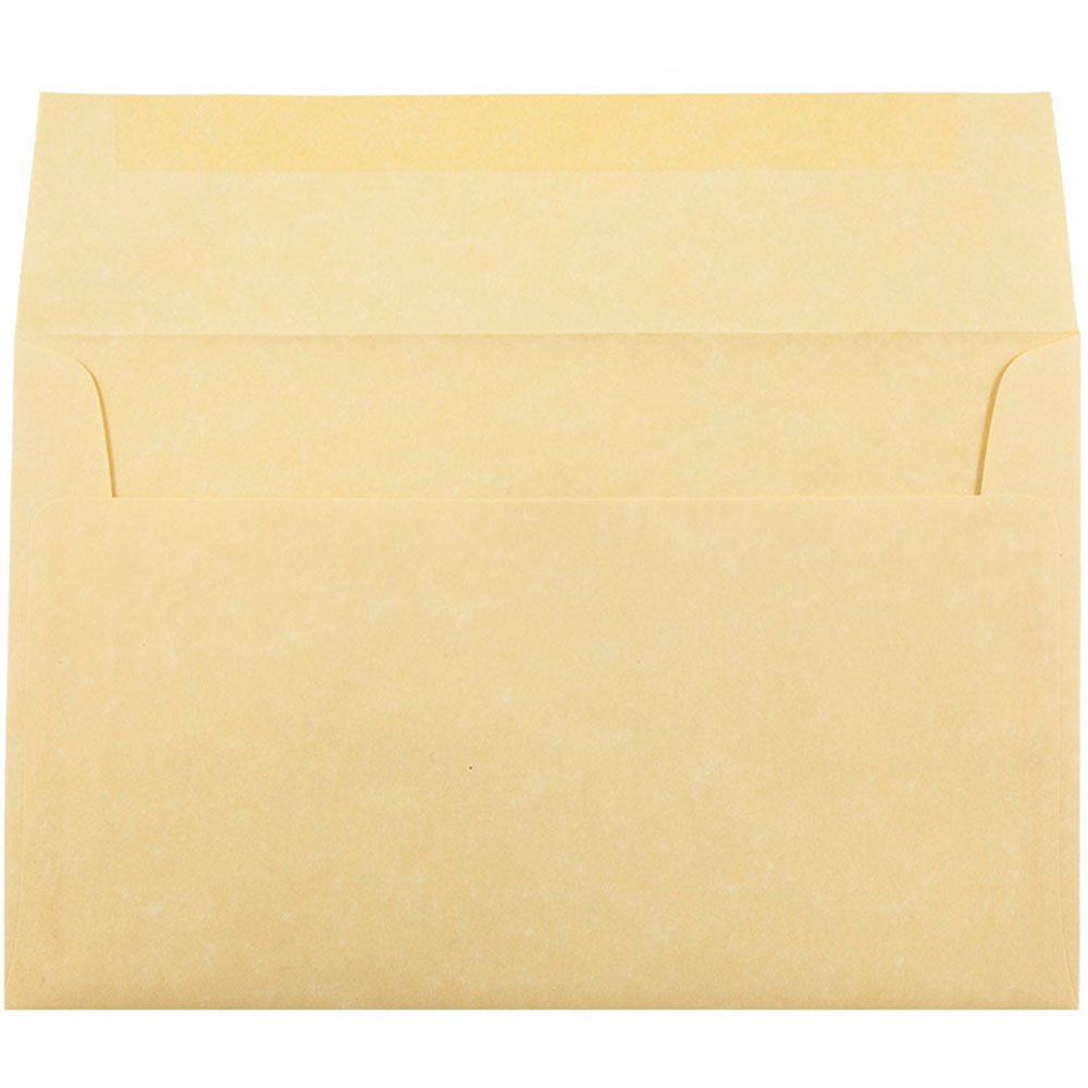 JAM PAPER A10 Parchment Invitation Envelopes 6 x 9.5 Inches - 500 Antique Gold Recycled Envelopes per Box - Perfect for Wedding Invitations, Greeting Cards & Business Correspondence
