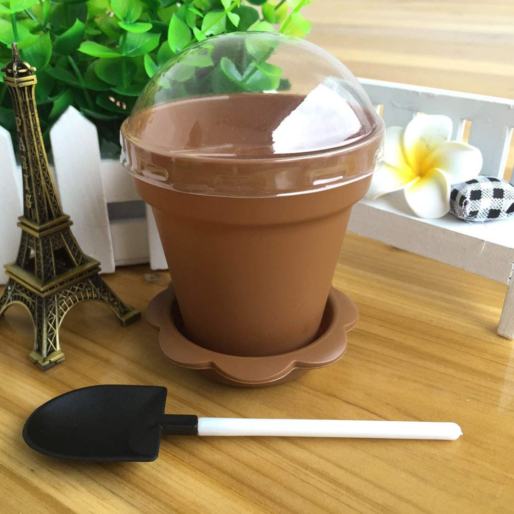 DOITOOL 30pcs Reusable Silicone Dessert Cups with Shovel Spoons - Eco-Friendly Mini Flower Pot Shaped Mousse Cups, Portion Containers for Ice Cream, Cake, Cupcakes & Baking | Perfect for Parties, Catering & Home Dessert Display