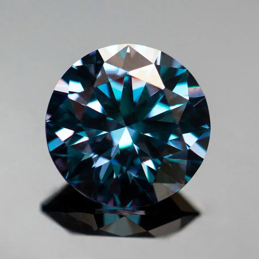 Loose Moissanite Stones - Pink, Black, Green, Blue, Yellow, Purple, Gray, Red | Round Cut GRA Certified Diamonds & Gemstones for Jewelry Making, Engagement Rings & Wedding Bands