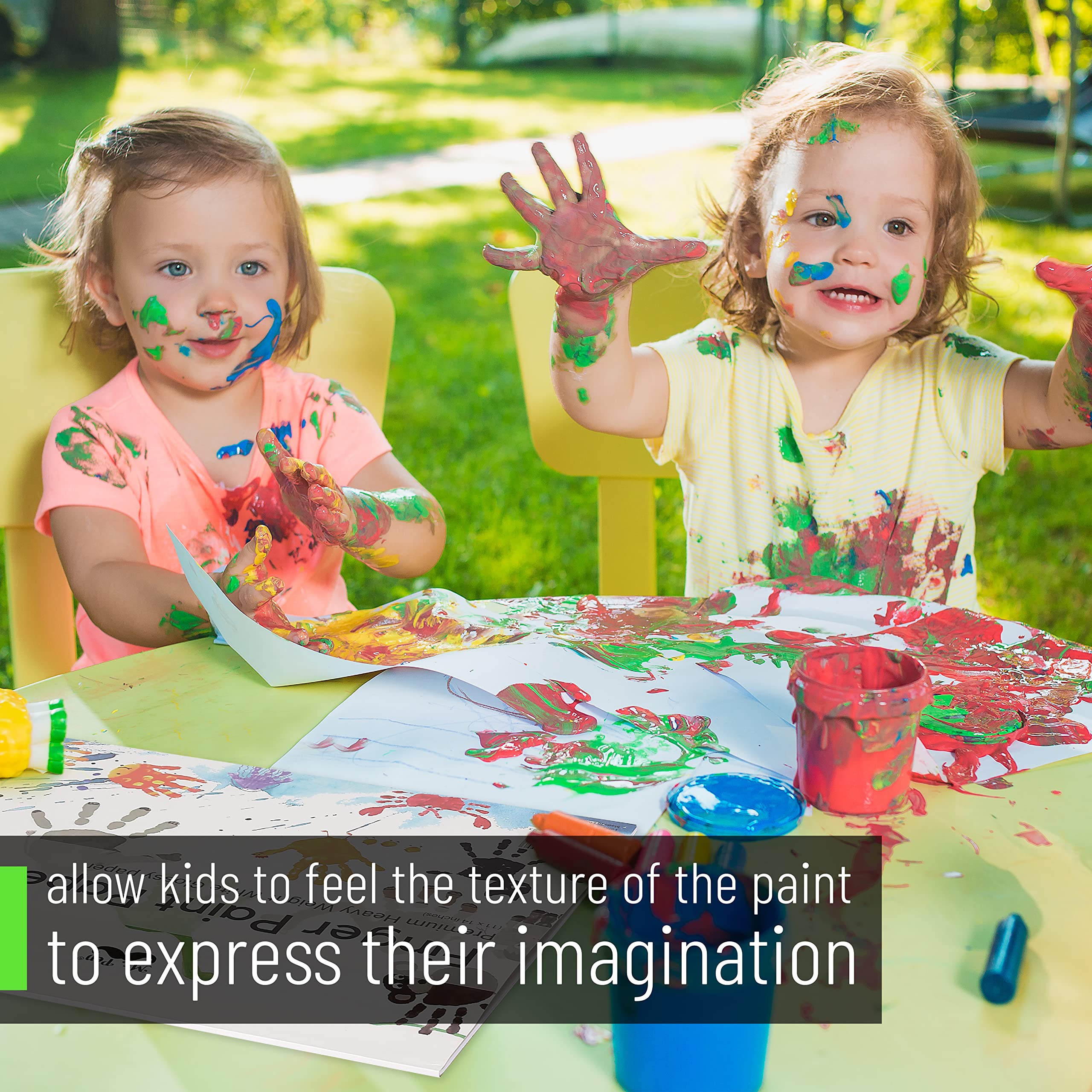 Mr. Pen Finger Paint Paper for Kids & Toddlers, 11 x 14 Inches, 22 Sheets - Non-Toxic Art Paper for Creative Painting, Classroom & Home Activities, Mess-Free Fun for Children's Art Projects