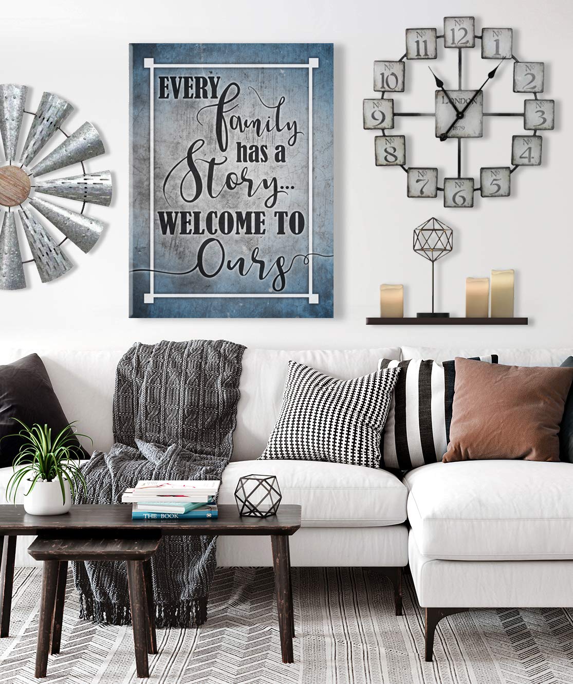Farmhouse Family Story Sign - Rustic Wall Art for Living Room Decor