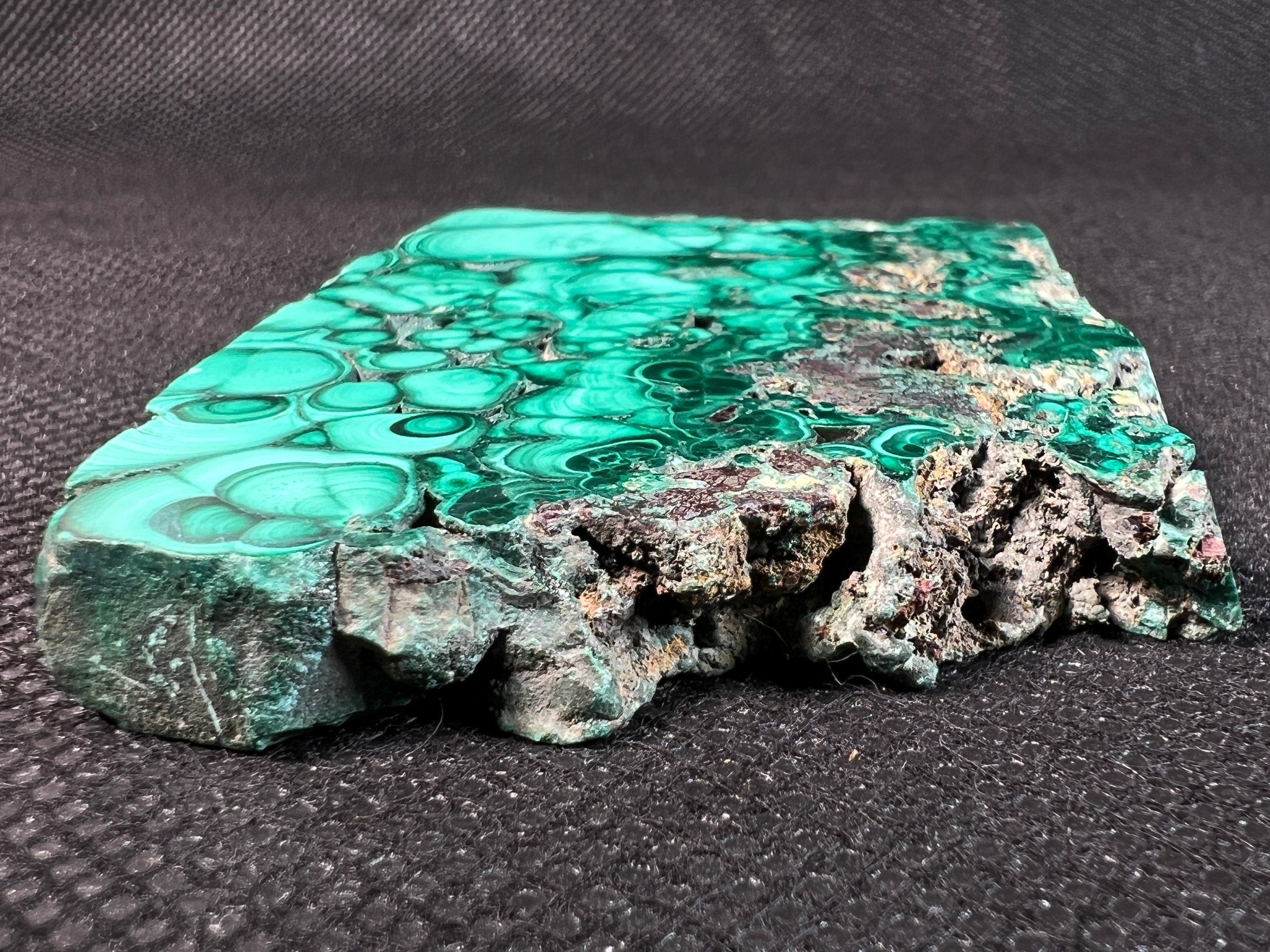 Natural Green Malachite Crystal Slab - Premium Raw Stone for Jewelry Making, Unique Spiritual Gift, Home & Office Decor (50461) - Perfect for Meditation Spaces, Healing Crystals Collection & DIY Craft Projects