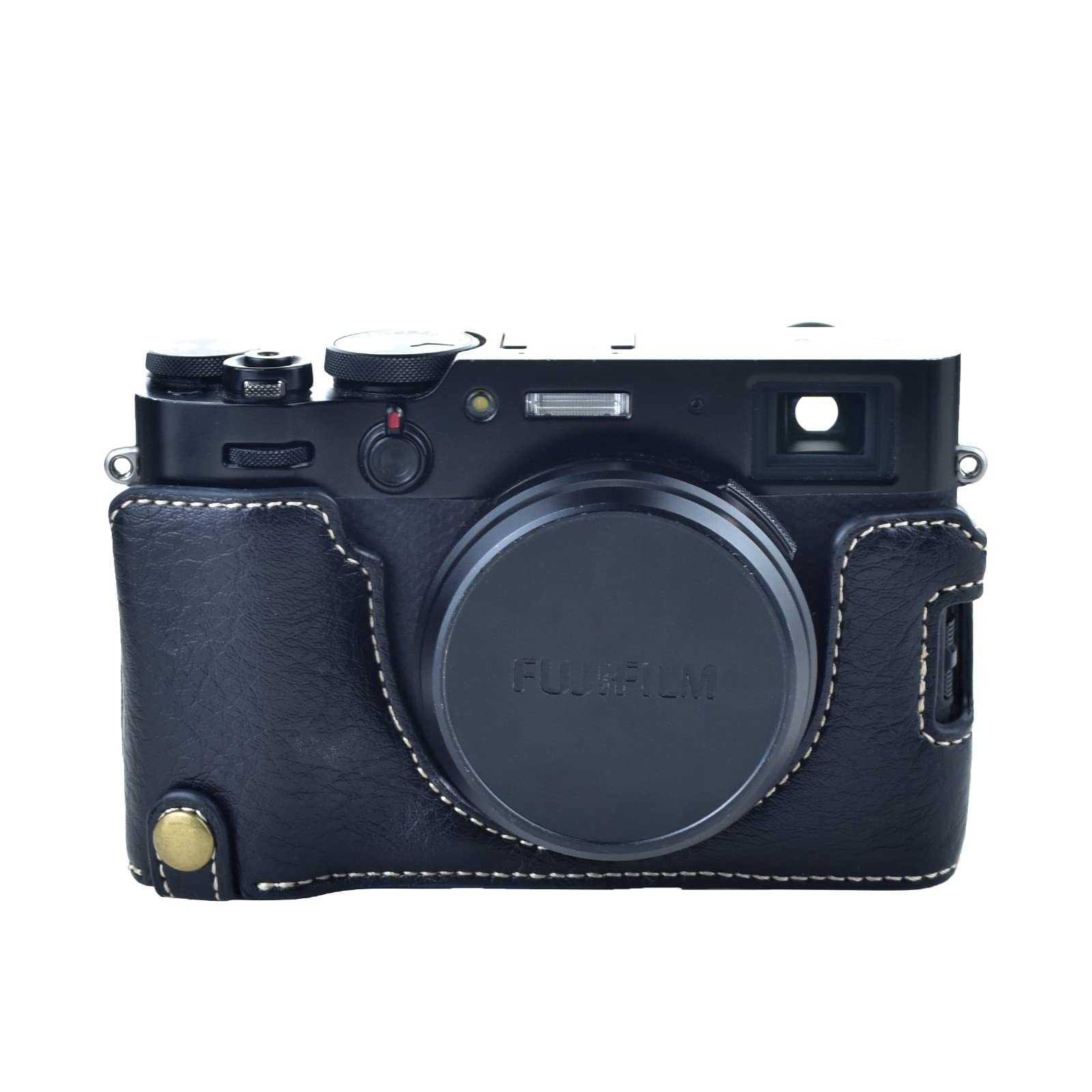 **Rieibi X100V Camera Case - Genuine Leather Protective Cover for Fujifilm X100V Digital Camera - Vintage Style with Adjustable Strap & Enhanced Grip - Perfect for Travel, Street Photography & Everyday Use - Black**