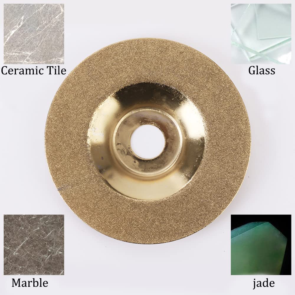 4 Inch Diamond Grinding Disc 150 Grit - Gold Tone Angle Grinder Wheel for Stone, Concrete & Metal | Utoolmart Professional Tool for Cutting, Polishing & Shaping | Perfect for DIY Projects & Construction Work