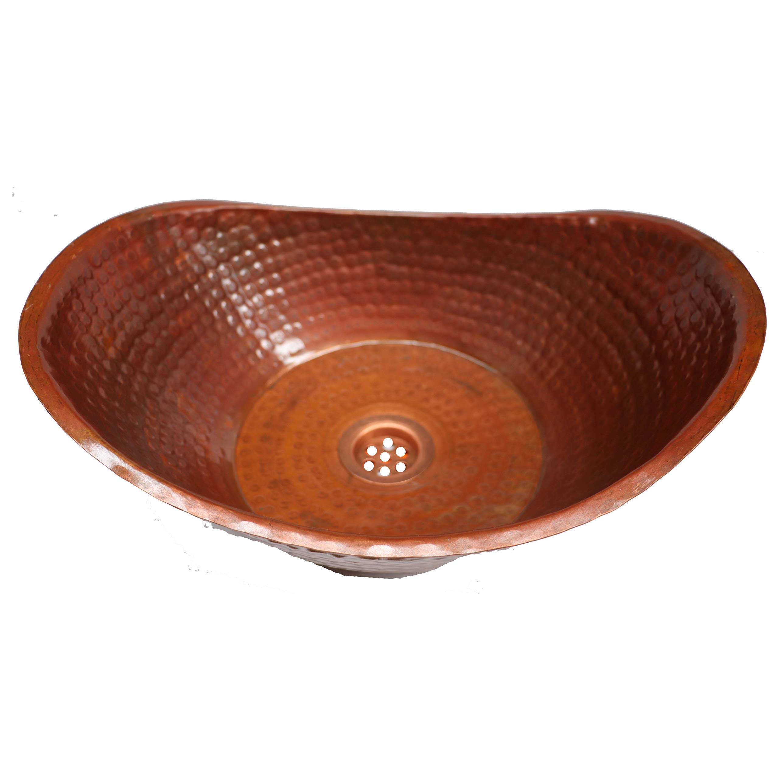 Vintage Copper Bathroom Sink Vessel - Antique Brown Vanity Countertop Basin for Bathroom Remodeling | Perfect for Farmhouse, Rustic, or Industrial Style Bathrooms, Boat Lavatories, and Luxury Bathroom Upgrades