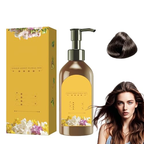 Long Lasting Natural Hair Dye Shampoo for Gray Coverage - Herbal Extracts Enriched Instant Color Shampoo for Women & Men (Natural Black) | Perfect for Home Use & Quick Touch-Ups