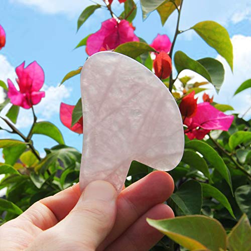 Rose Quartz Gua Sha Tool Set of 3 - Natural Facial Massager for Skin Tightening & Lymphatic Drainage | Rejuvenating Face Sculpting Stone for Anti-Aging & Glowing Skin | Perfect for Daily Skincare Routine, Spa Treatments & Self-Care Rituals
