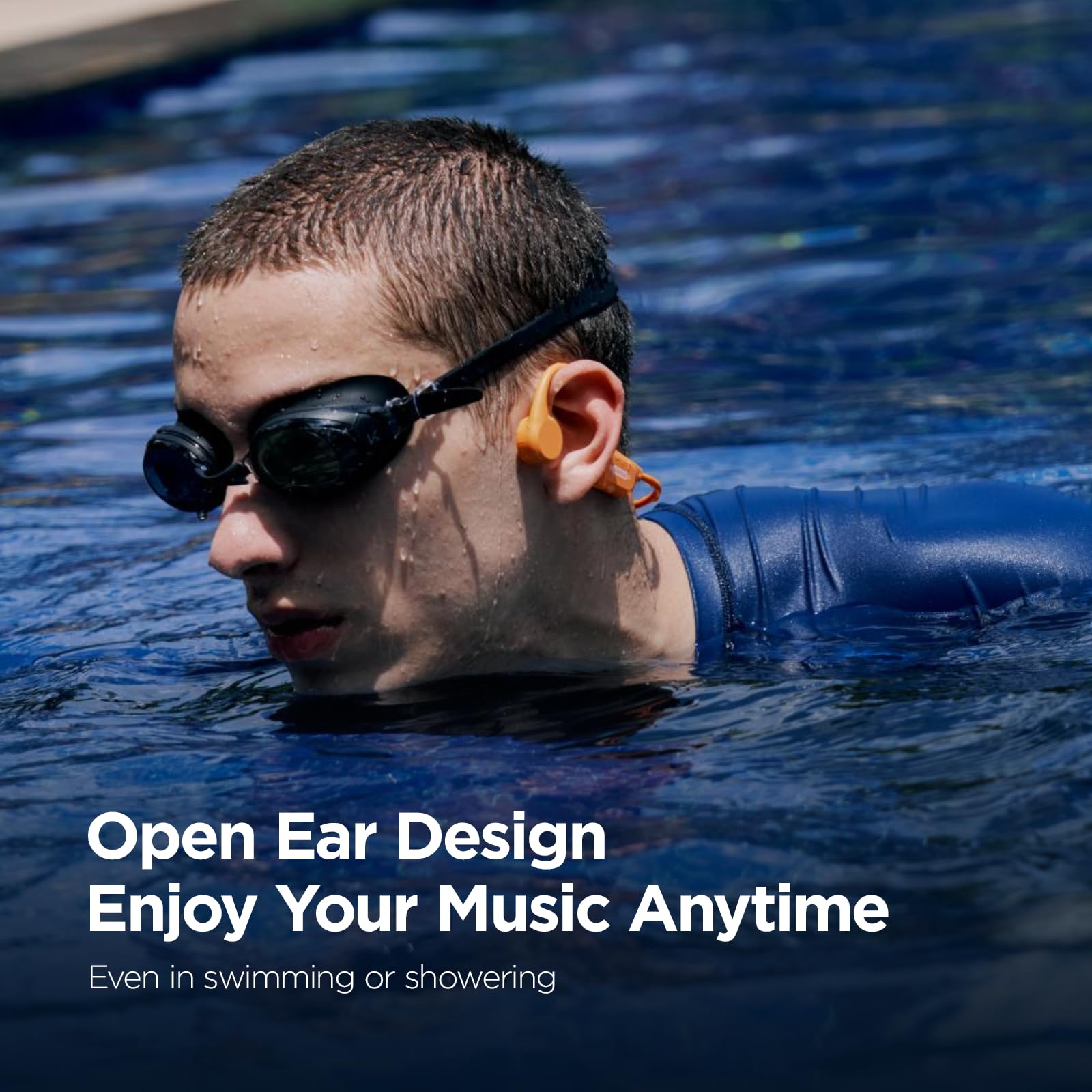 Sanag IPX8 Waterproof Bone Conduction Headphones with Built-in MP3 Player 64GB - Bluetooth 5.3 Open Ear Wireless Headset with Mic for Swimming, Running, Cycling & Workouts - Sweatproof Sports Earphones for Active Lifestyle