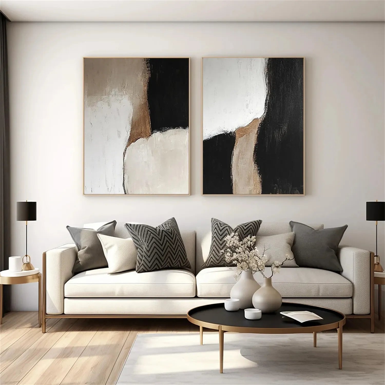 Abstract Tranquility Set of 2 Wall Art Paintings - Modern Canvas Prints for Living Room, Bedroom & Office Decor #WS193 | Home & Office Wall Decorations
