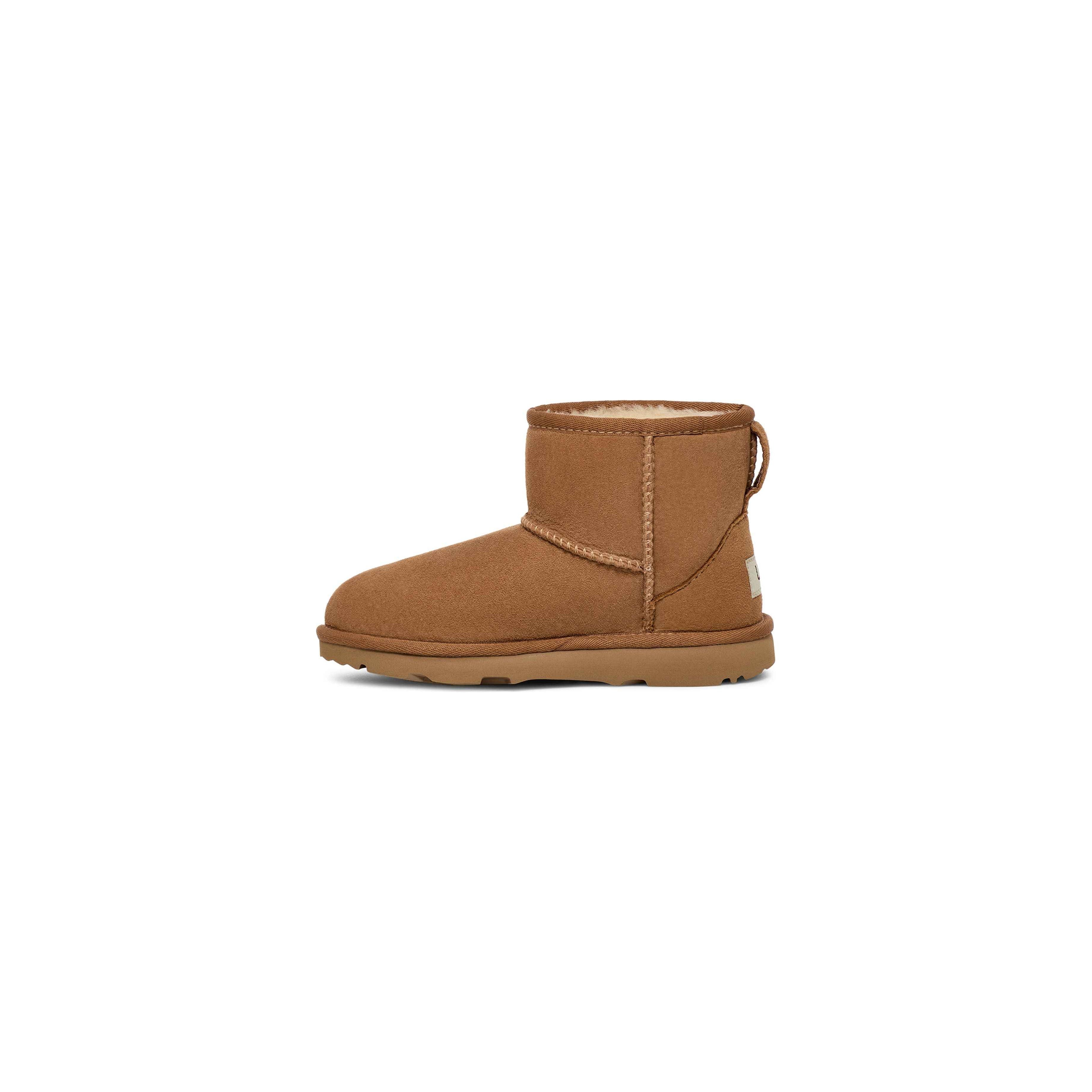 UGG Kid's Classic II Mini Boots - Chestnut Brown Suede Winter Boots for Girls & Boys | Warm & Cozy Snow Boots for Kids Outdoor Play & School