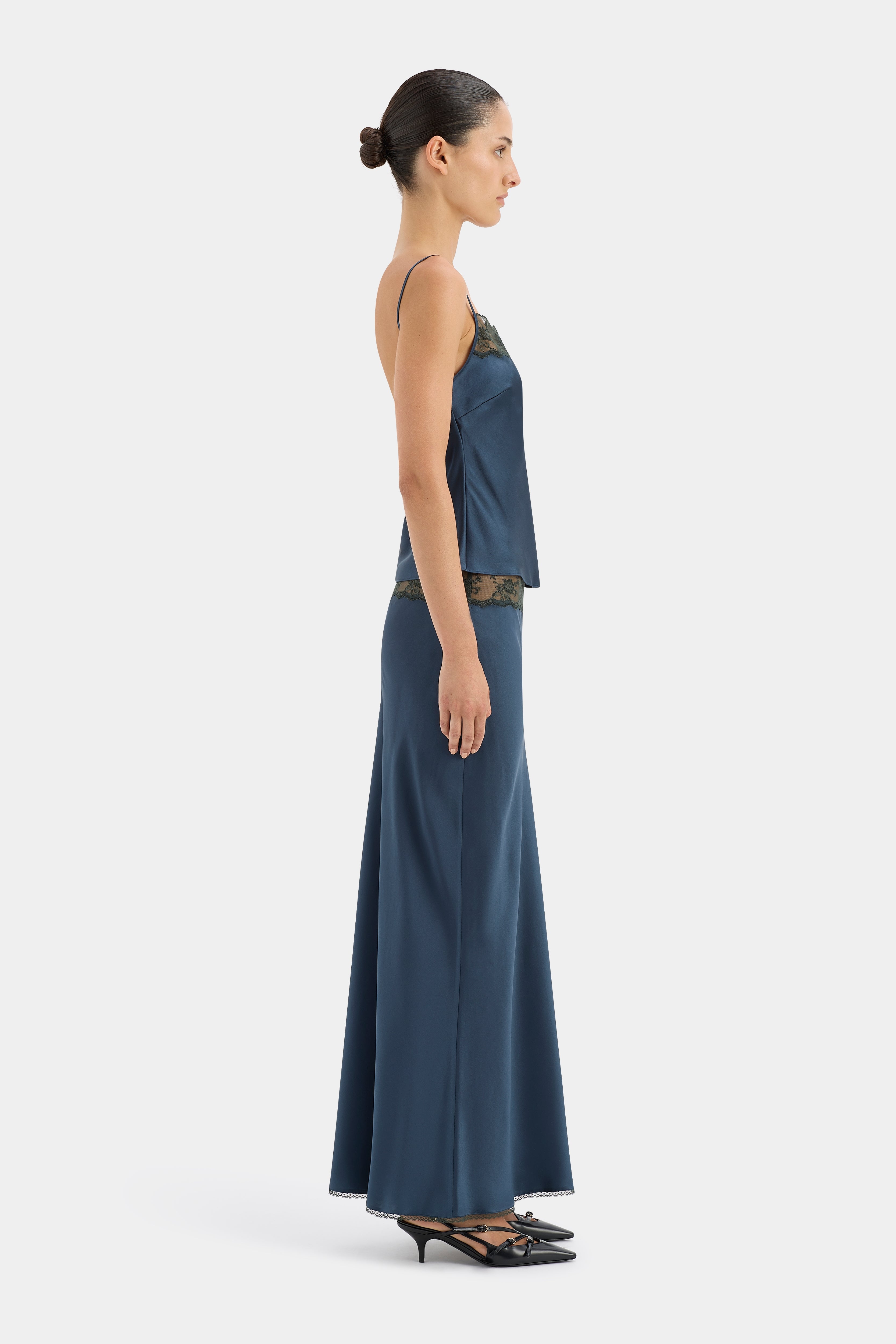Aries Bias Skirt - Women's Flowy Midi Skirt with High Waist & Side Slit | Perfect for Casual Outfits, Date Nights & Summer Vacations