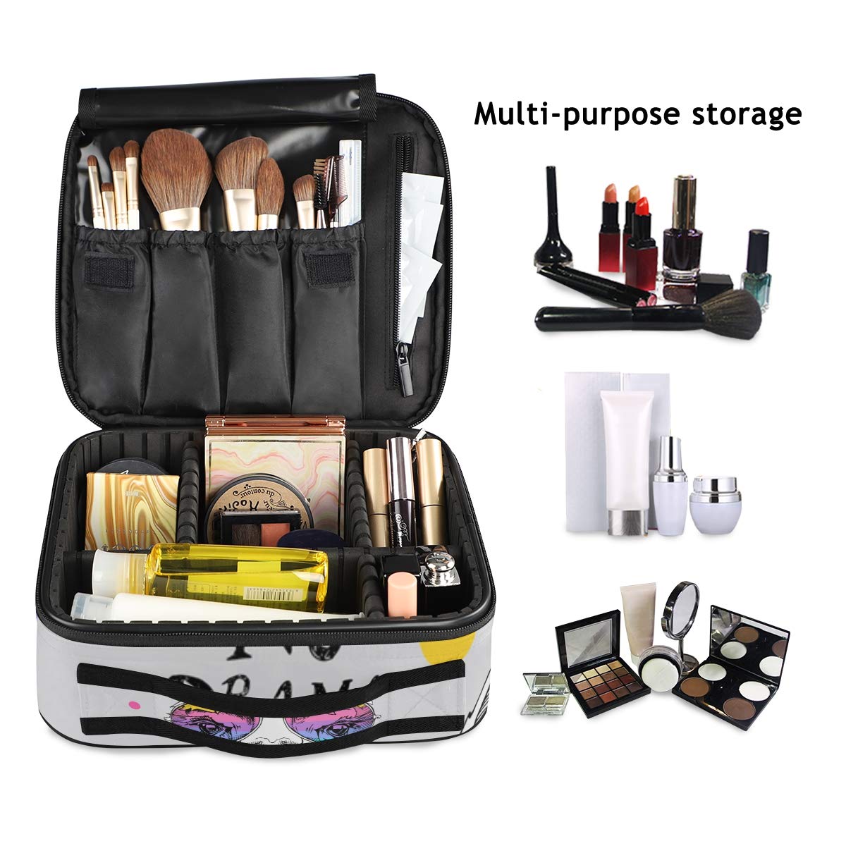 VIKKO Funny Llama Makeup Bag - Waterproof Cosmetic & Toiletry Travel Organizer Case for Women, Girls | Perfect for Travel, Gym, Beach & Daily Use
