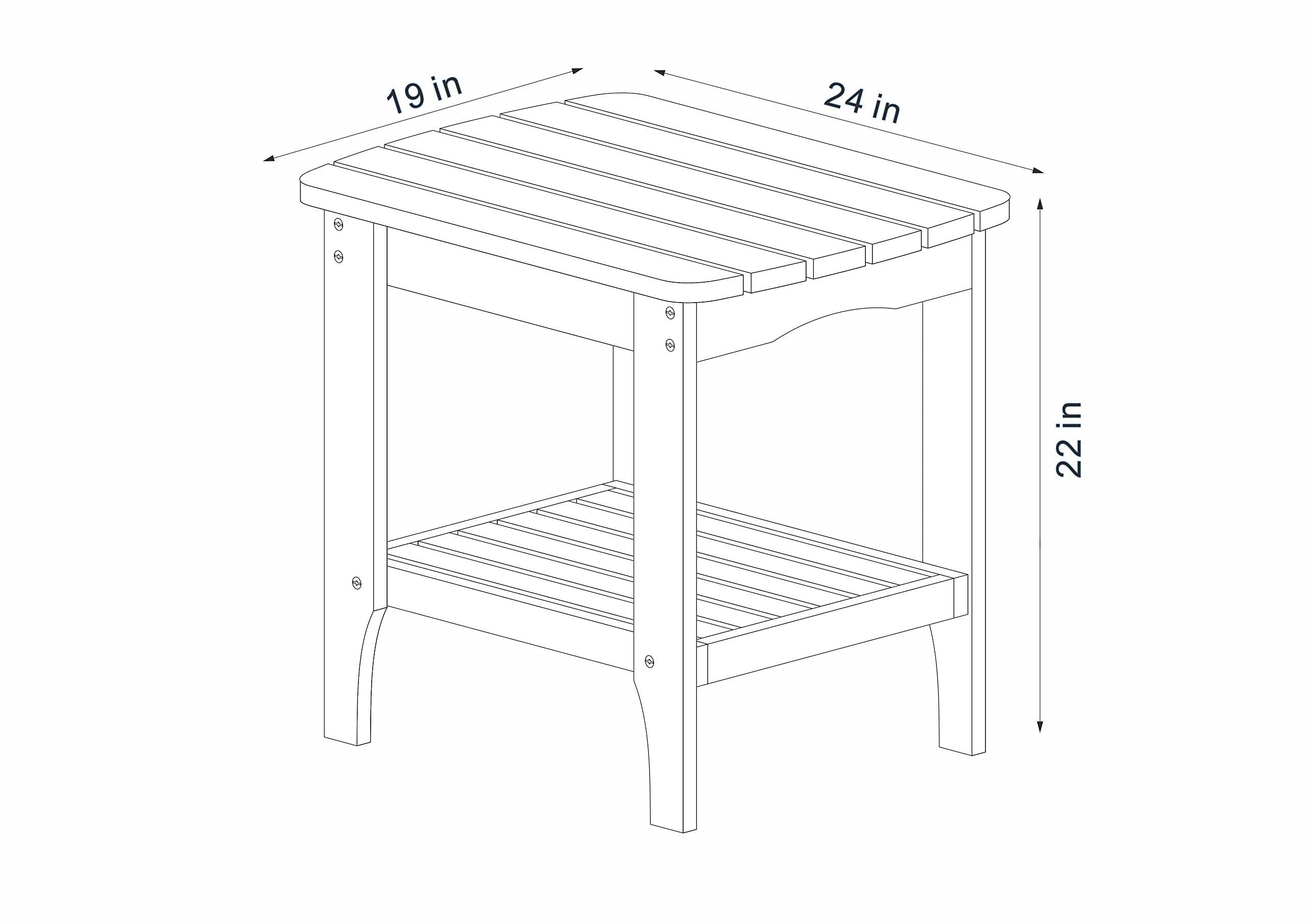 Shine Company Long Island Rectangular Solid Wood End Table - Outdoor Adirondack Side Table in Chili Red - Perfect for Patio, Deck, Garden & Poolside Use