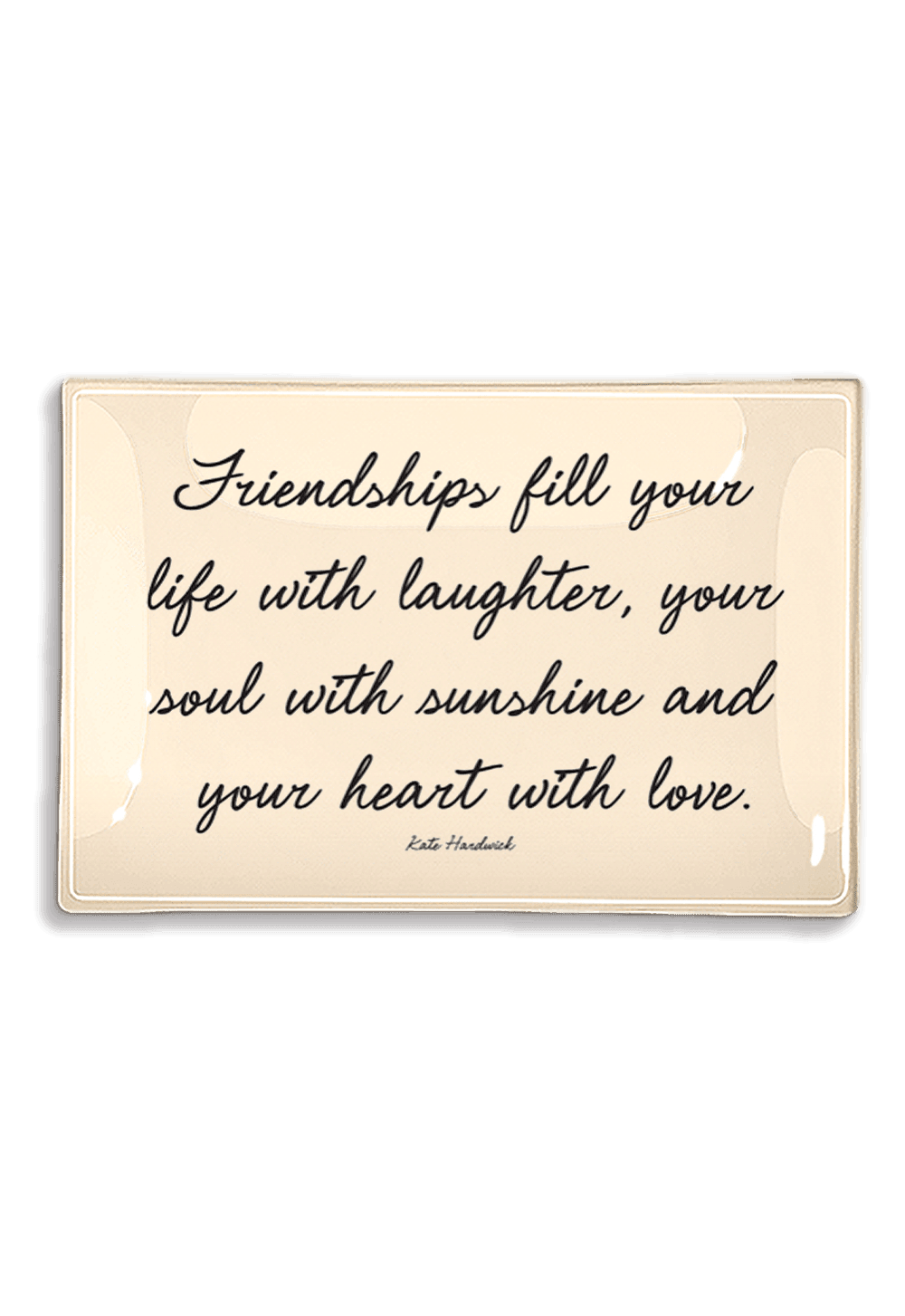 Friendships Fill Your Life Decoupage Glass Tray - Elegant Handmade Serving Tray for Tea Party, Home Decor & Gift Giving