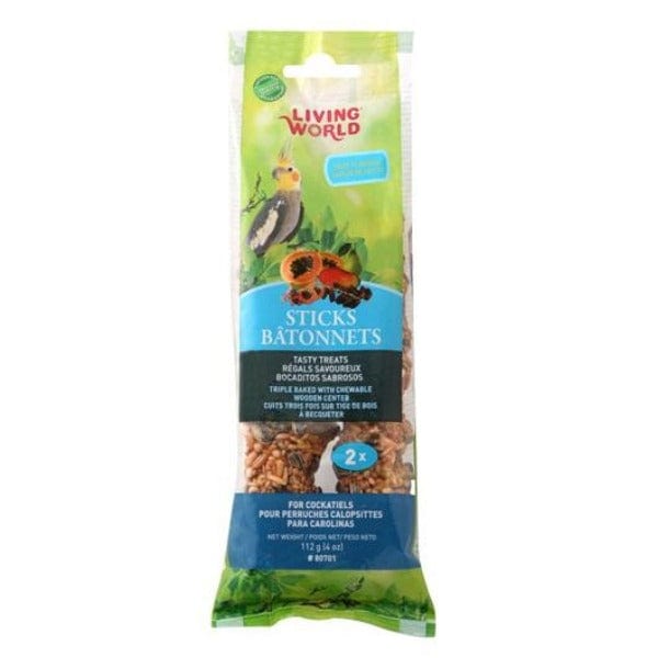 Living World Fruit Flavor Cockatiel Treat Sticks - Healthy Bird Snacks for Cockatiels & Parakeets - Perfect for Training, Bonding & Enrichment Activities