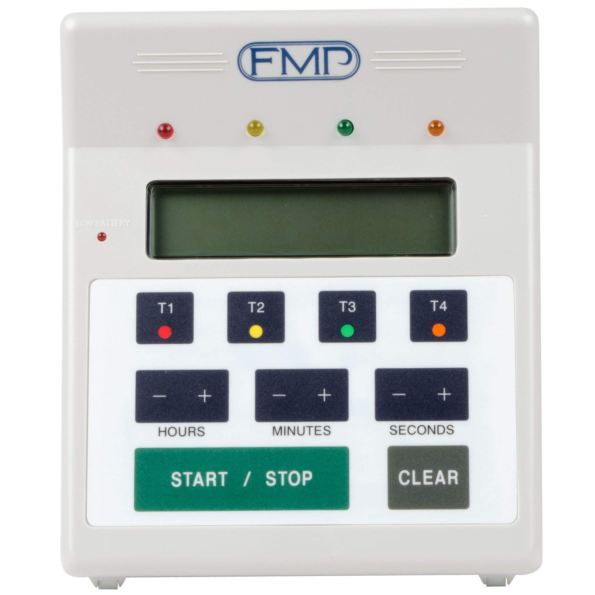 FMP Digital 4 Channel Commercial Kitchen Countdown Timer - Waterproof 7-Inch Large Display Timer with Loud Alarm - Perfect for Restaurants, Bakeries & Cooking - White (Commercial Grade)