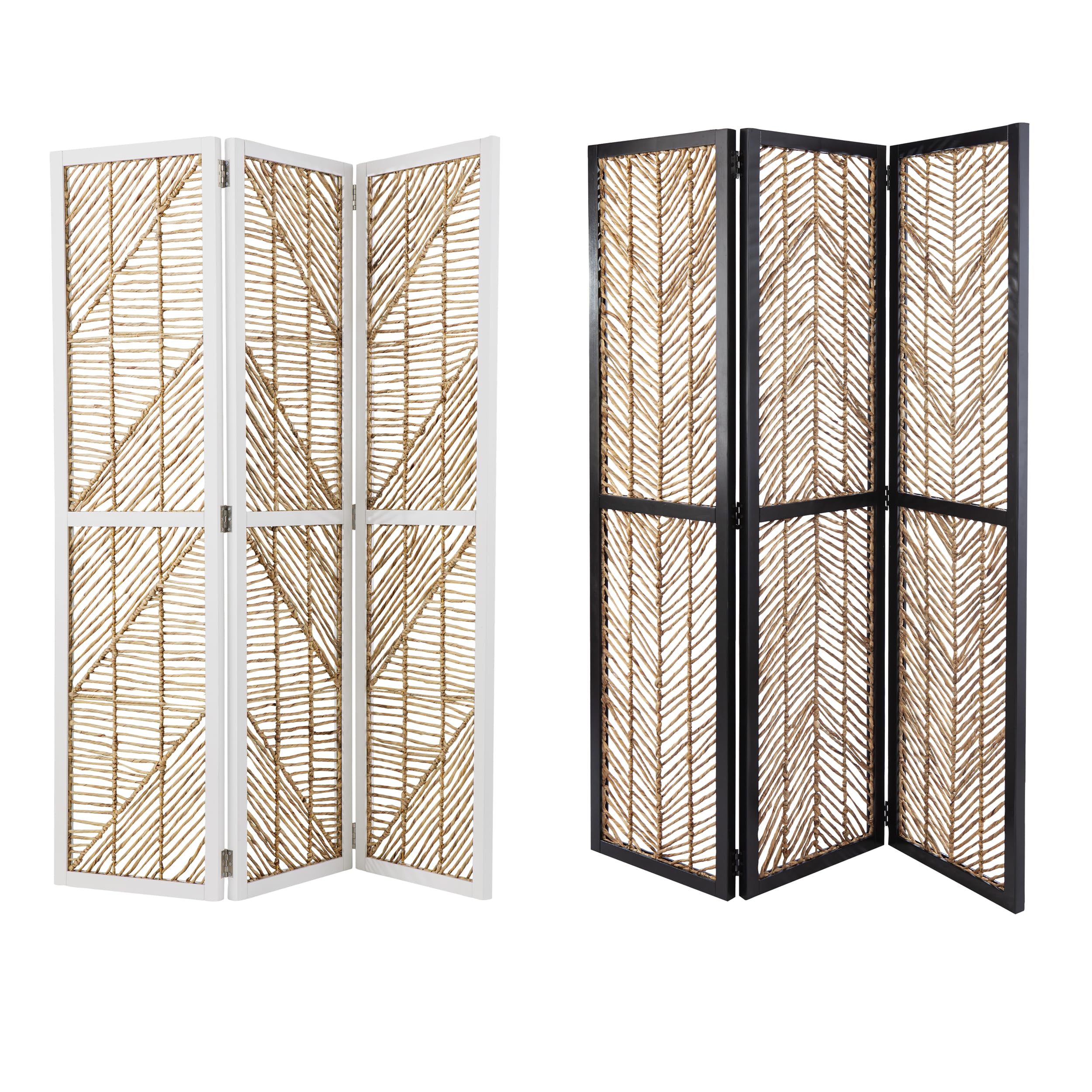 SEI Furniture Quilino Natural Woven Room Divider Screen - Handmade Rattan Partition for Living Room, Bedroom & Office Privacy Decor