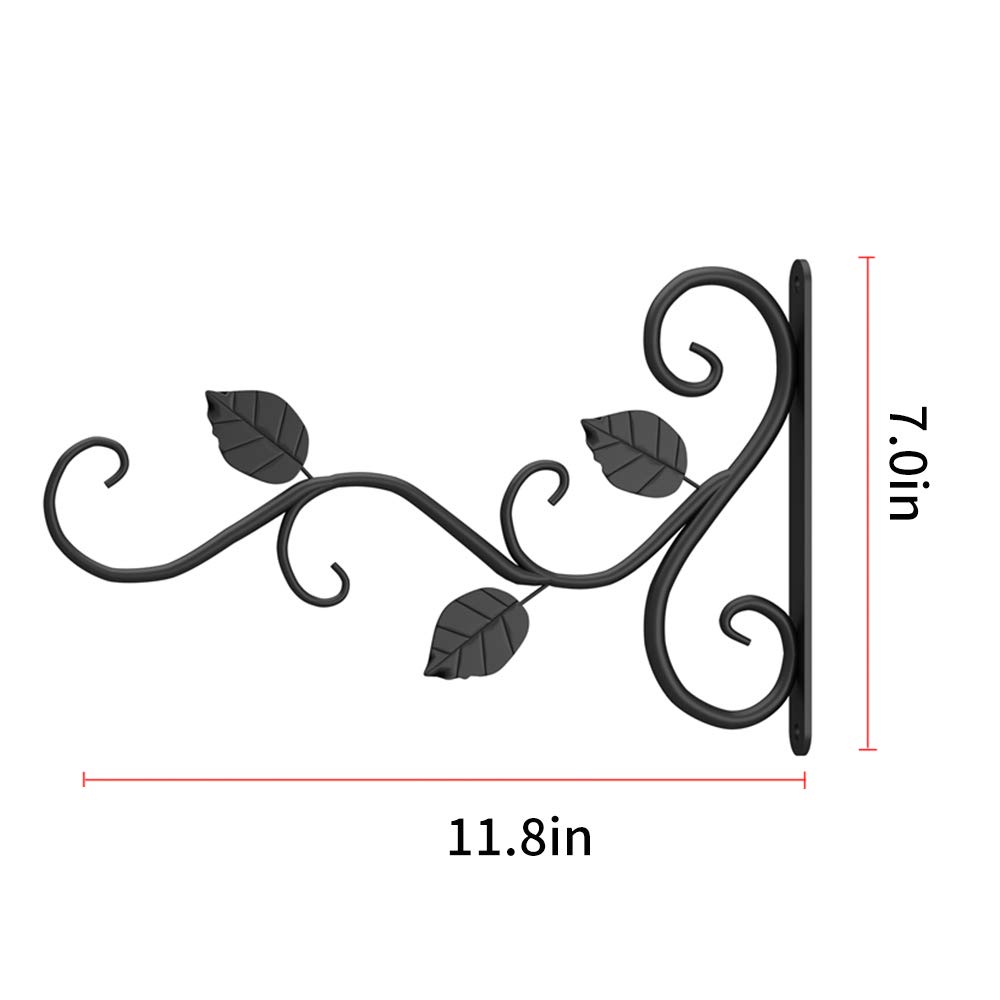 2 Pack Heavy Duty Hanging Basket Brackets - Sturdy Metal Wall Hanger with Screws for Lanterns, Planters & Bird Feeders | Outdoor Garden Decor, Patio & Fence Hanging Solution