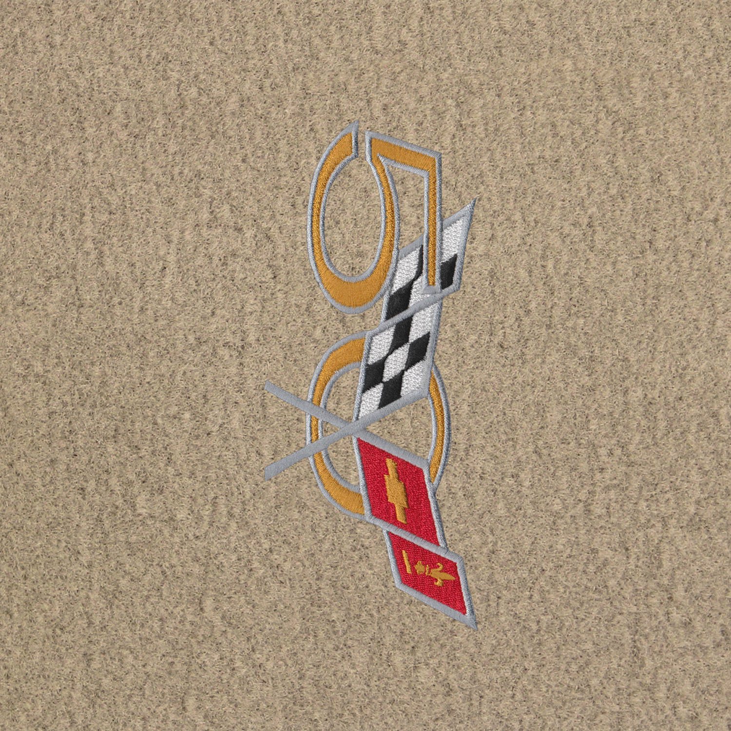 Lloyd Mats Velourtex Light Shale Front Floor Mats for 2003 Corvette 50th Anniversary - Embroidered Logo, Custom Fit Car Floor Liners | Perfect for Car Shows, Daily Driving & Vehicle Protection