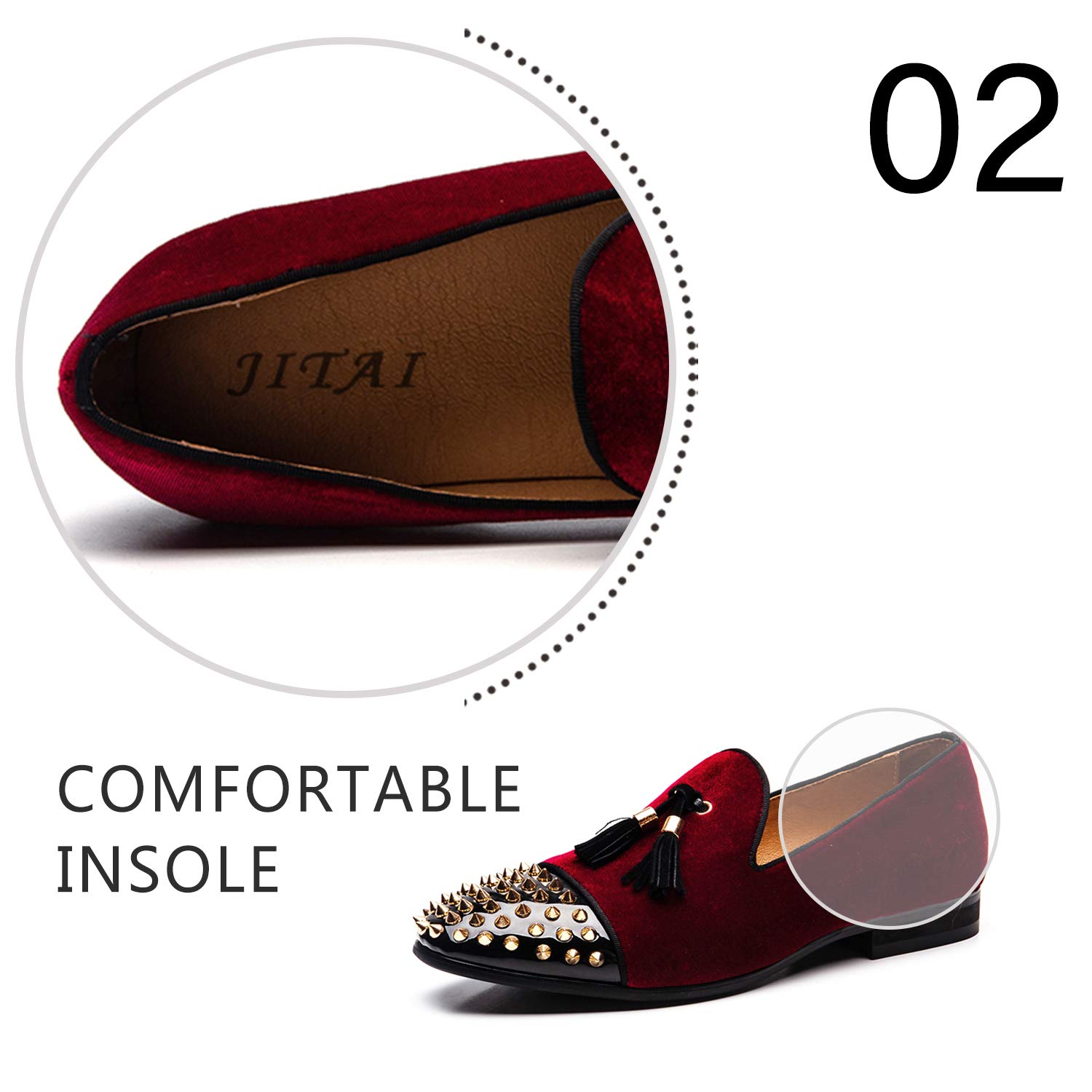 JITAI Men's Penny Slip-On Loafers - Genuine Leather Lined Comfortable Dress Shoes for Business, Casual & Wedding Occasions