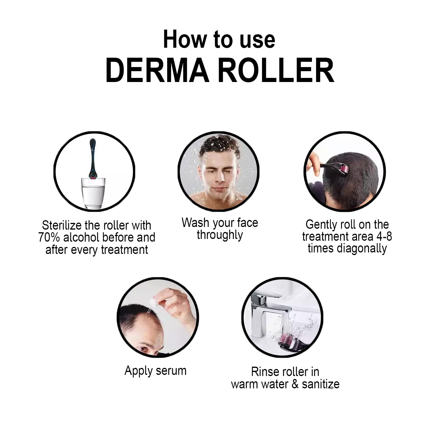 GOLDINKS 540 Micro Needle Derma Roller for Hair Regrowth & Beard Growth - Anti-Aging Skin Tightening, Collagen Stimulation - Face & Scalp Treatment - Safe & Effective 0.5mm Needles - Perfect for Home Skincare Routine & Hair Care Regimen