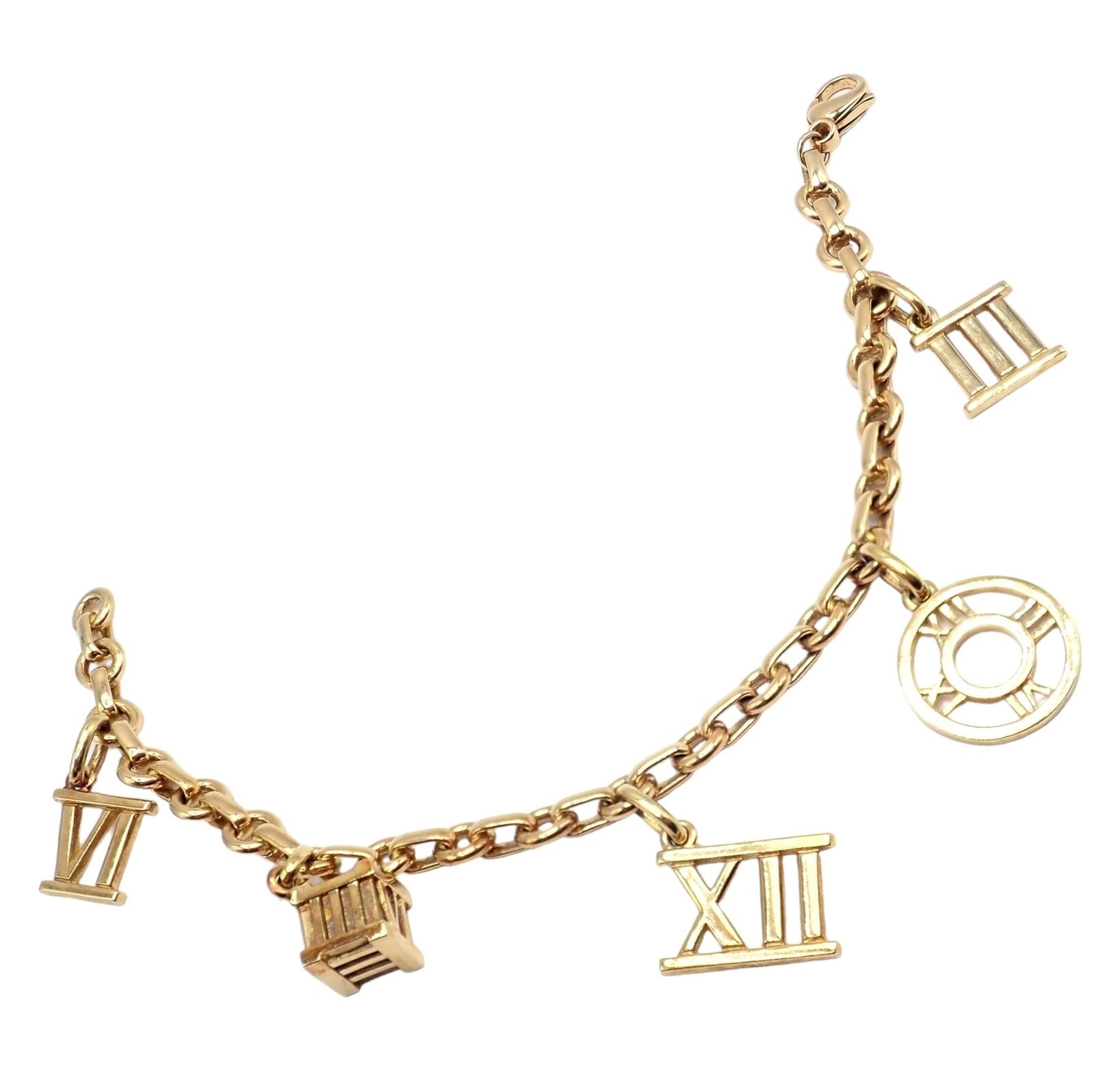 Vintage Tiffany & Co. 18k Yellow Gold Atlas Charm Bracelet 2003 - Elegant Jewelry for Women, Perfect Gift for Anniversary & Special Occasions
