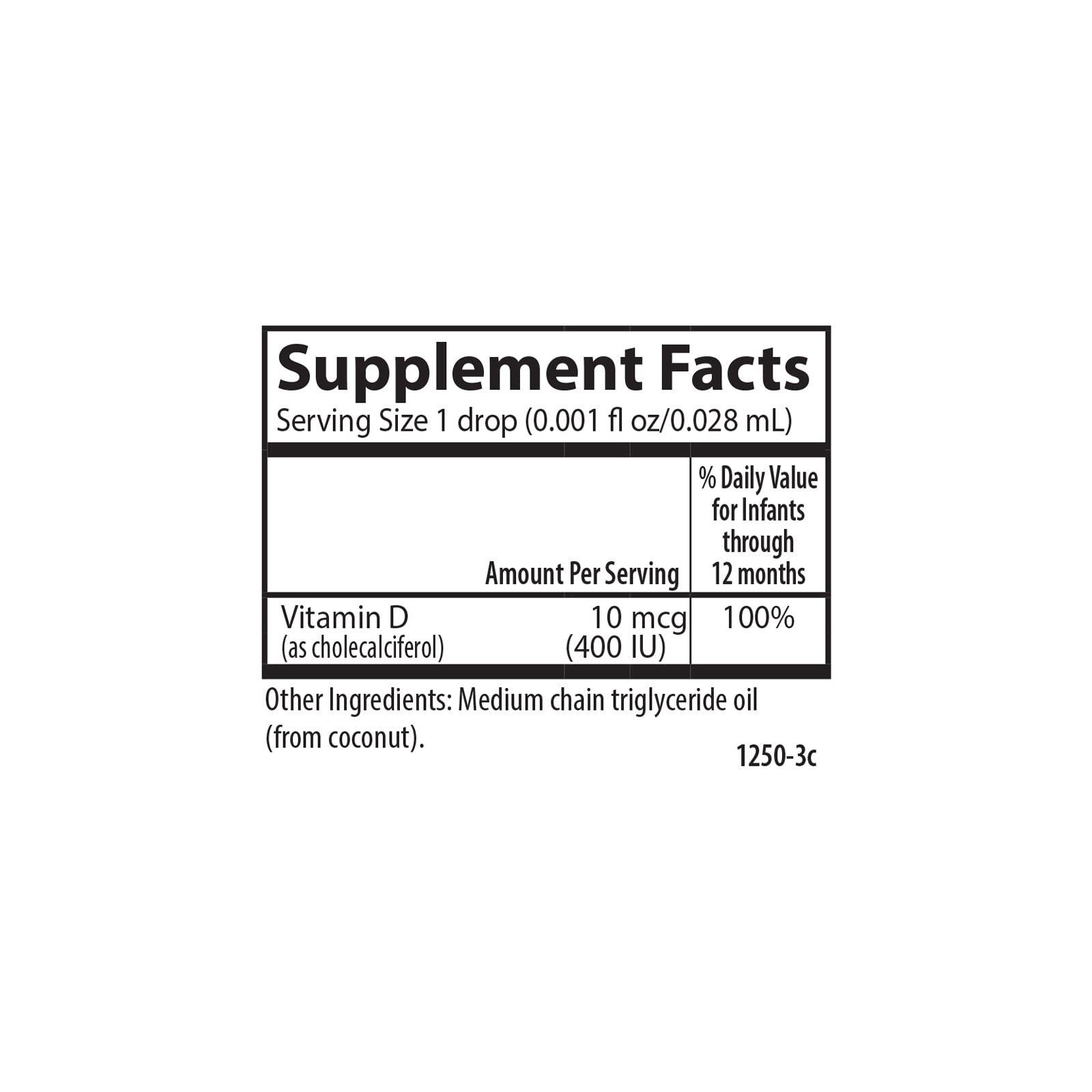 Carlson Labs Baby's Super Daily D3 Drops, 400 IU Vitamin D3 Supplement for Infants (10 ml) - Supports Healthy Bone Development & Immune System - Perfect for Breastfed Babies & Daily Nutrition