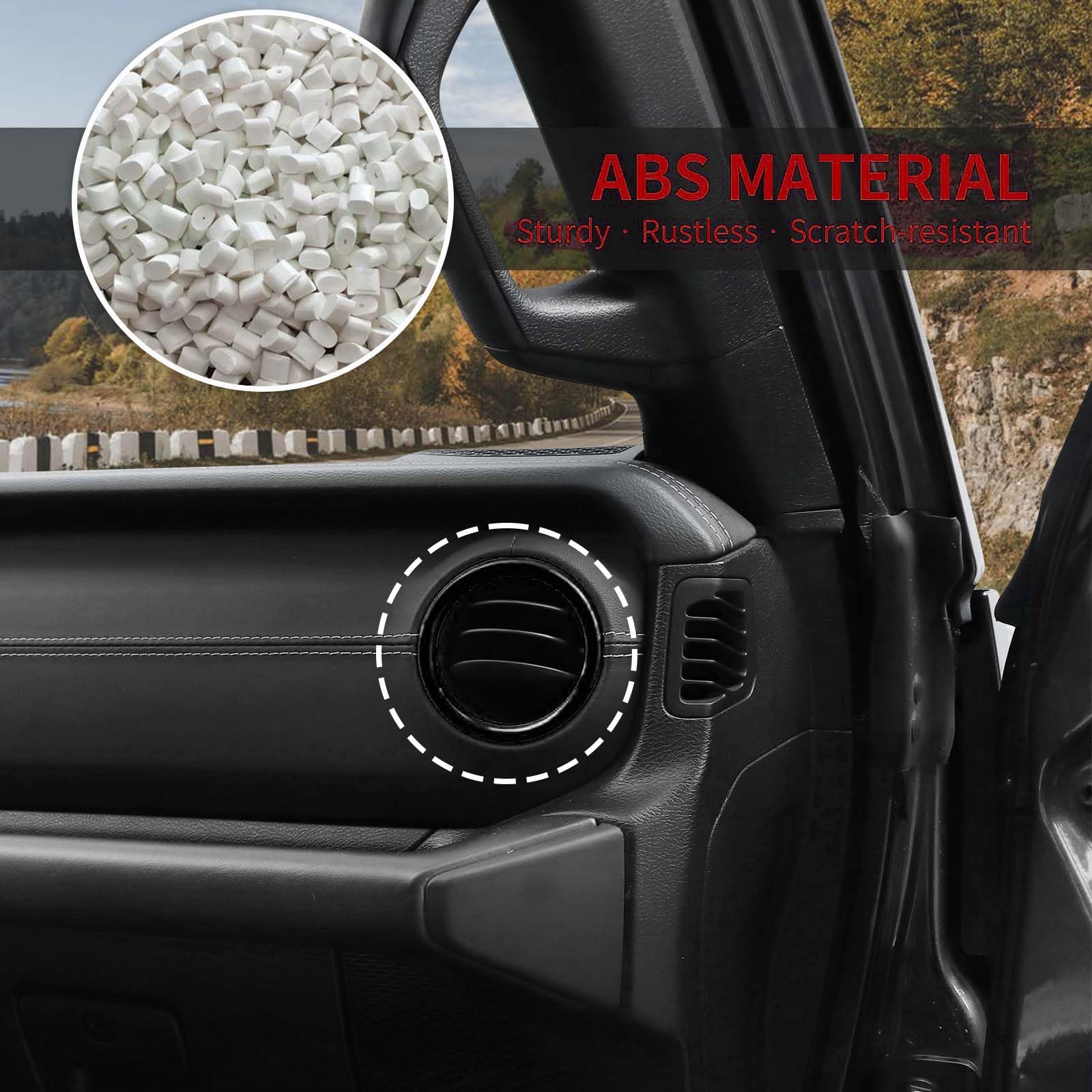 Jeep JL Dash Air Vent Outlet Bezel & Ventilation Grille Trim - ABS Black Interior Accessory for 2018-2023 Jeep Wrangler JL/JLU & Gladiator JT - Perfect for Off-Roading & Custom Interior Upgrades