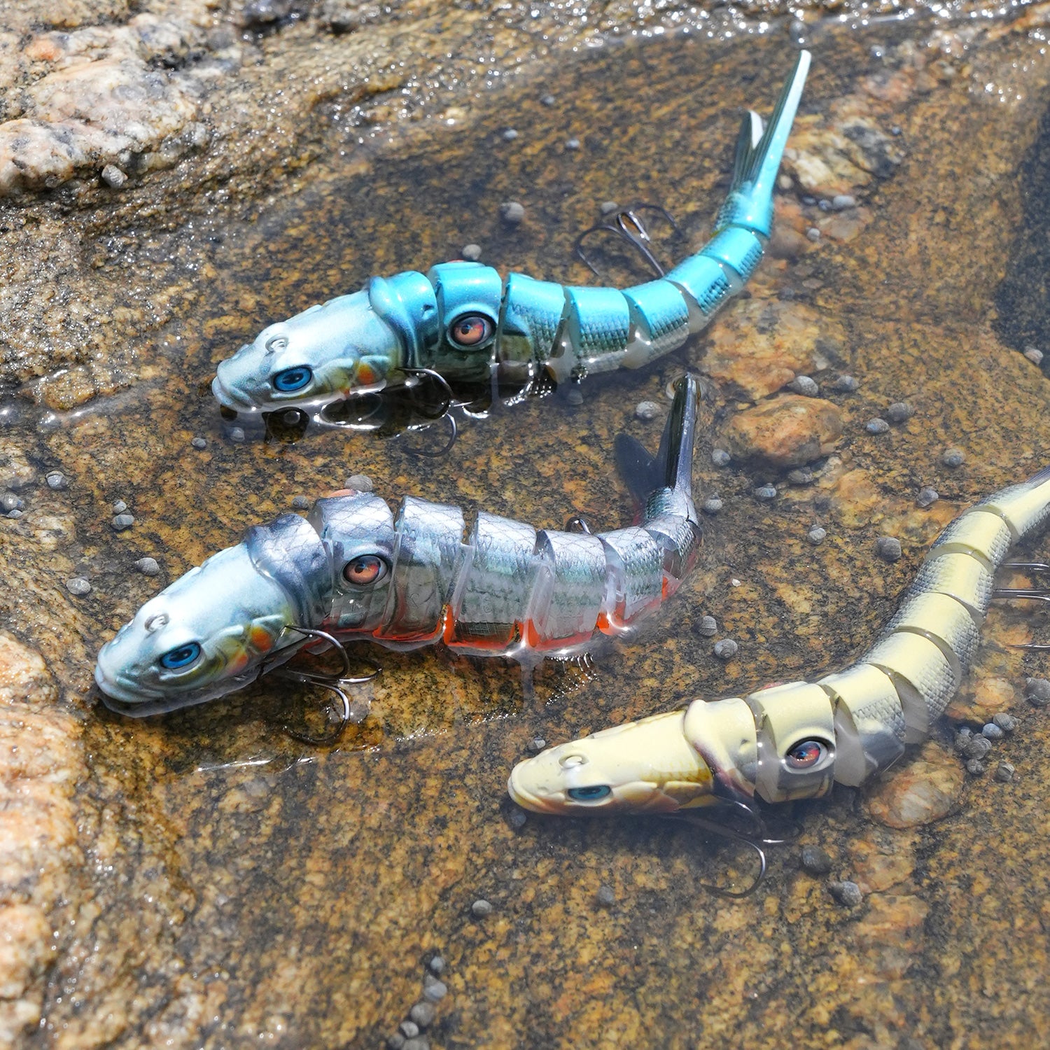 Premium M1 8-Segment Swimbait Lure - Realistic Multi-Jointed Fishing Bait for Bass, Pike & Walleye - Perfect for Freshwater & Saltwater Fishing Adventures