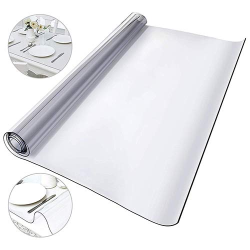 XJJUN PVC Waterproof Table Cover Protector - Non-Slip Vinyl Desk Pad for Coffee Tables & Writing Desks (2 Thickness Options) - Ideal for Dining, Office Work & Craft Protection