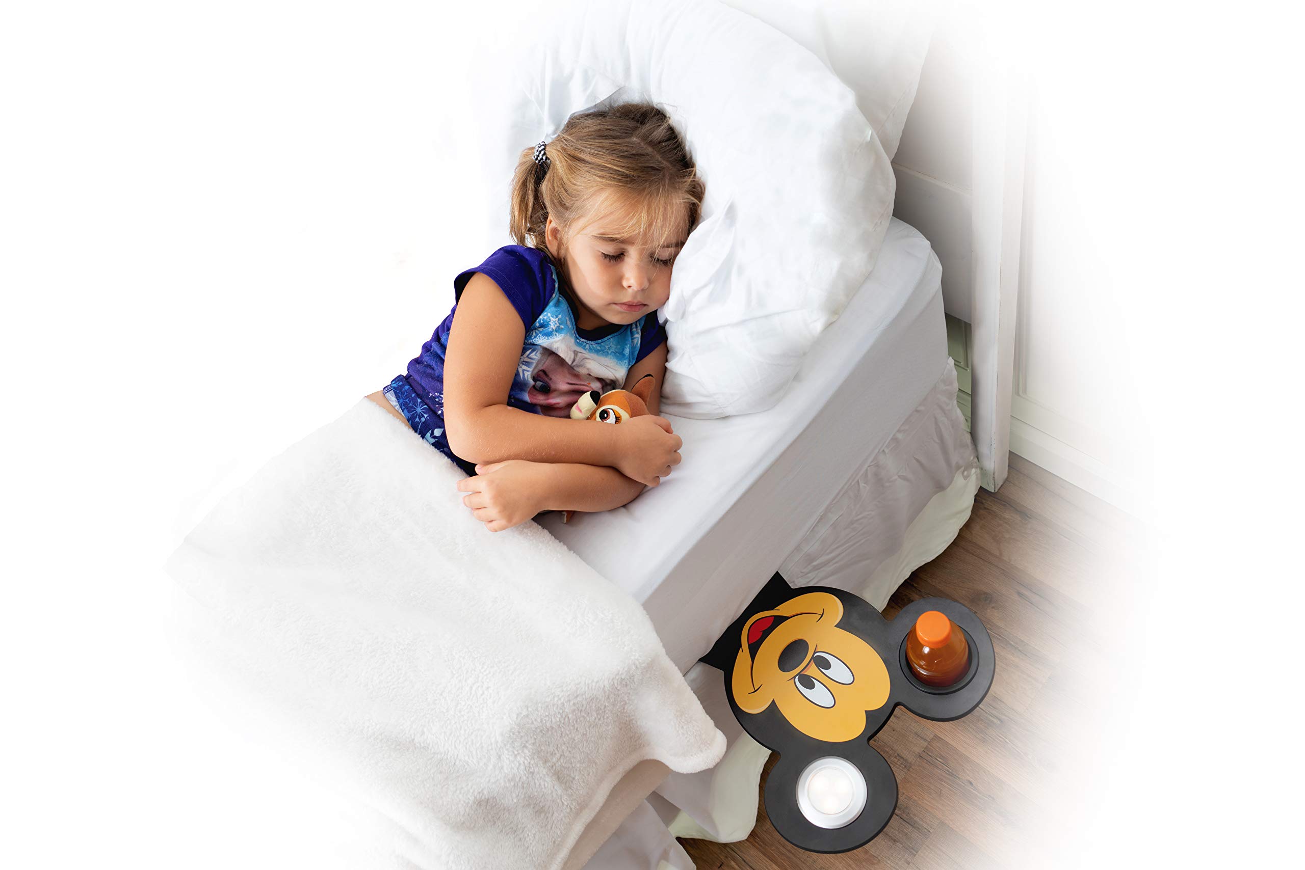 Disney Mickey Mouse Bed Shelf - Portable Nightstand for Snacks & Drinks - Bedroom Decor