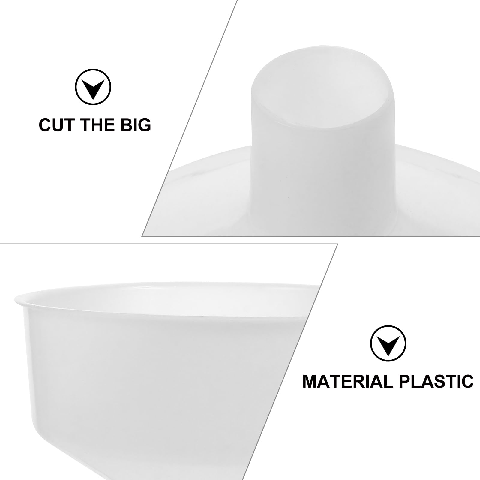 Yardwe Wide Neck Plastic Funnel - 26x26x20cm Beer & Liquid Filling Funnel for Smooth Oil Transfer, Powder & Dry Goods - Perfect for Home Brewing, Kitchen Use, and DIY Projects