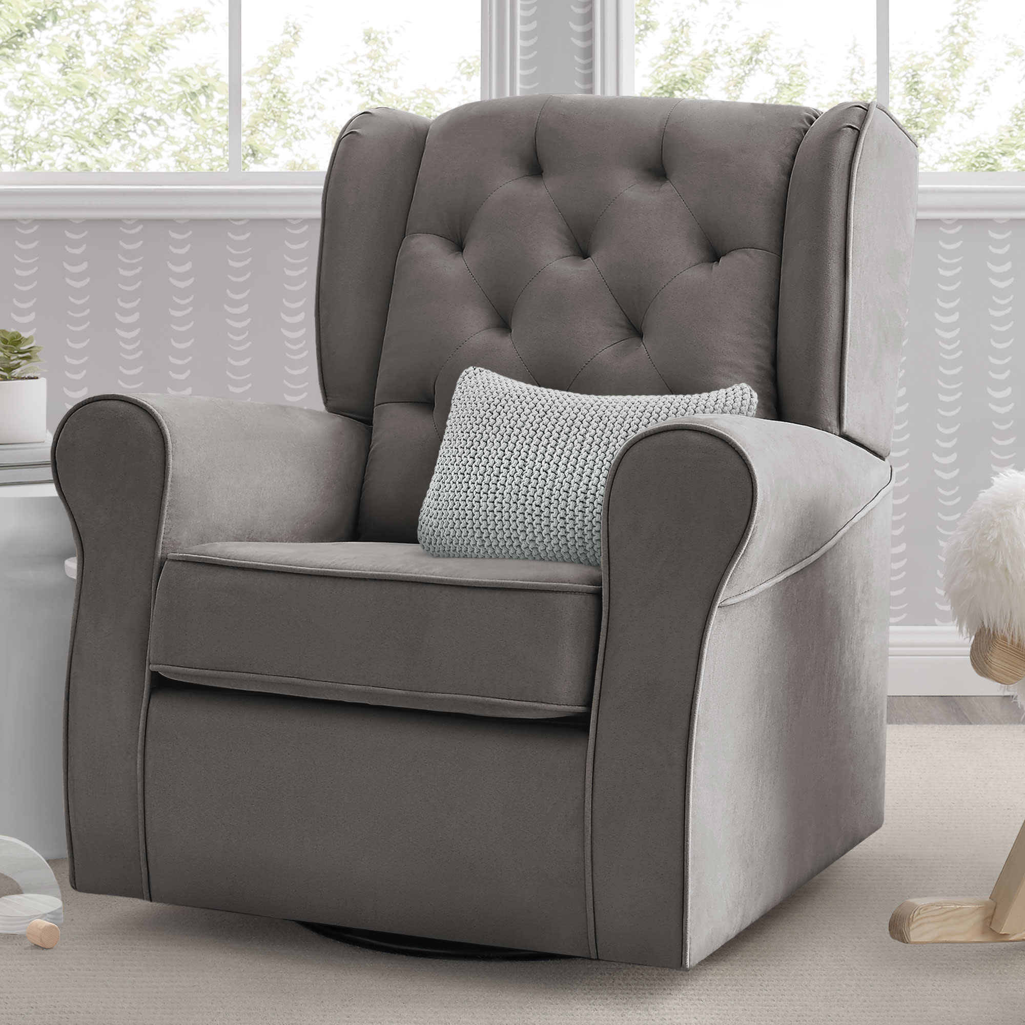 Emerson Nursery Glider Swivel Rocker Chair - Comfortable Baby Rocking Chair for Nursing, Feeding & Bonding - Perfect for Nursery, Bedroom & Breastfeeding Room