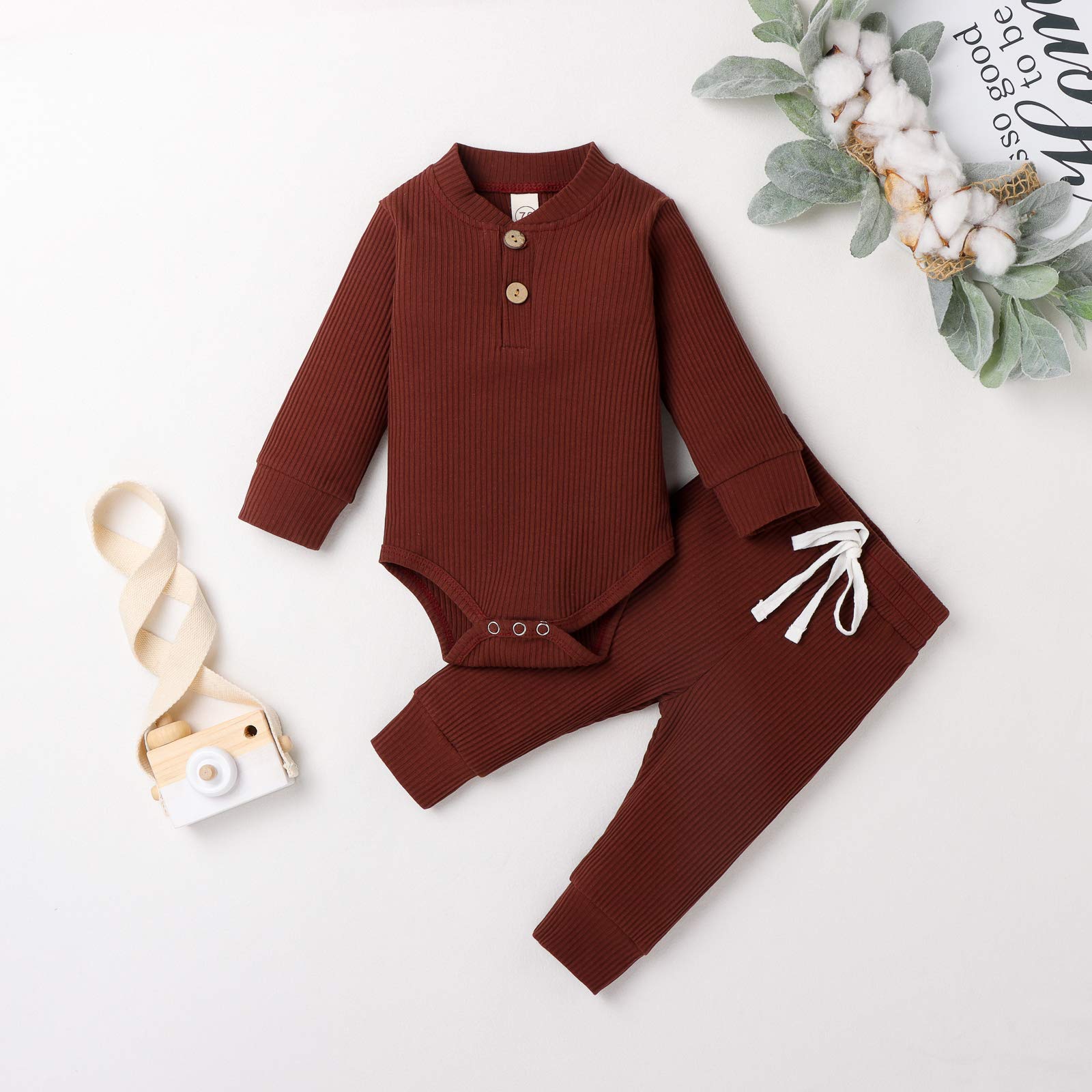 Adorable Newborn Baby Girl & Boy Fall Clothes Set - Soft Knitted Cotton Romper with Pants - Winter Outfits for 3-24 Months - Perfect for Family Photos & Holiday Gatherings