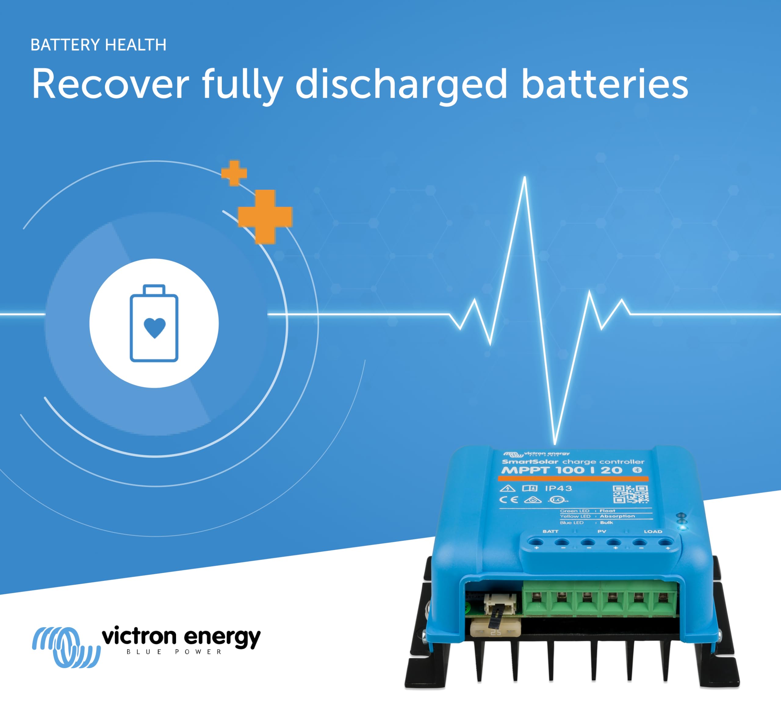 Victron Energy SmartSolar MPPT 100V 20A 48V Solar Charge Controller with Bluetooth - High Efficiency Solar Panel Battery Charger for RV, Boat, Off-Grid Power Systems