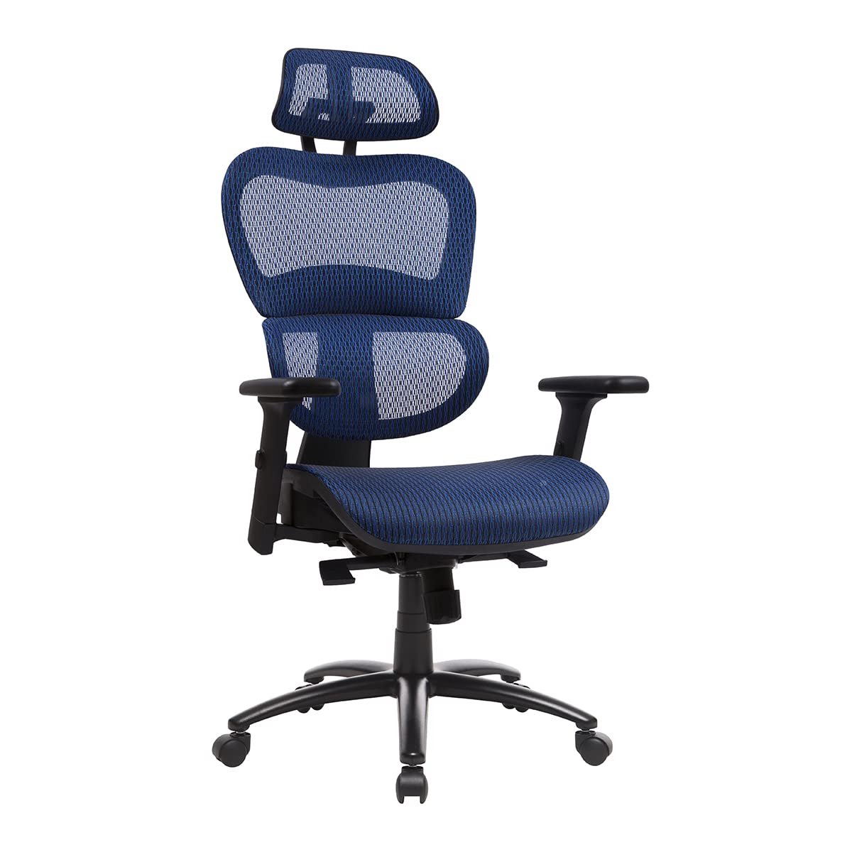 Ergonomic Swivel Office Chair with Breathable Mesh Back & Lumbar Support - Adjustable Height, 360° Rotation & Durable Metal Base - Perfect for Home Office, Gaming & Workspaces (Blue)