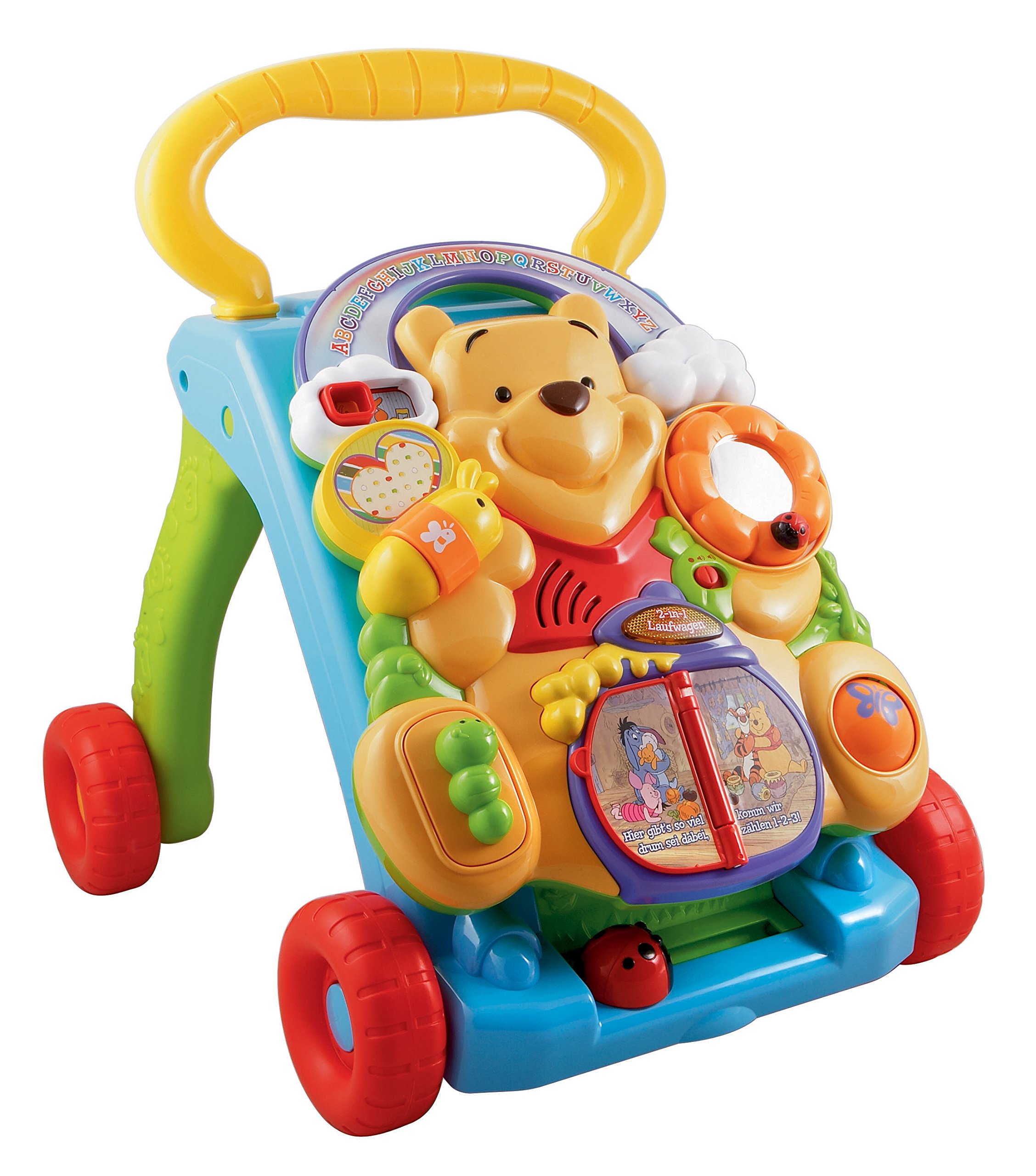 VTech Baby Winnie The Pooh 2-in-1 Learning Walker - Interactive Baby Toy with Lights, Sounds & Activities for Early Development - Perfect for Crawling & Walking Stages (Model 114304) - Ideal for Playtime, Learning & Motor Skill Development