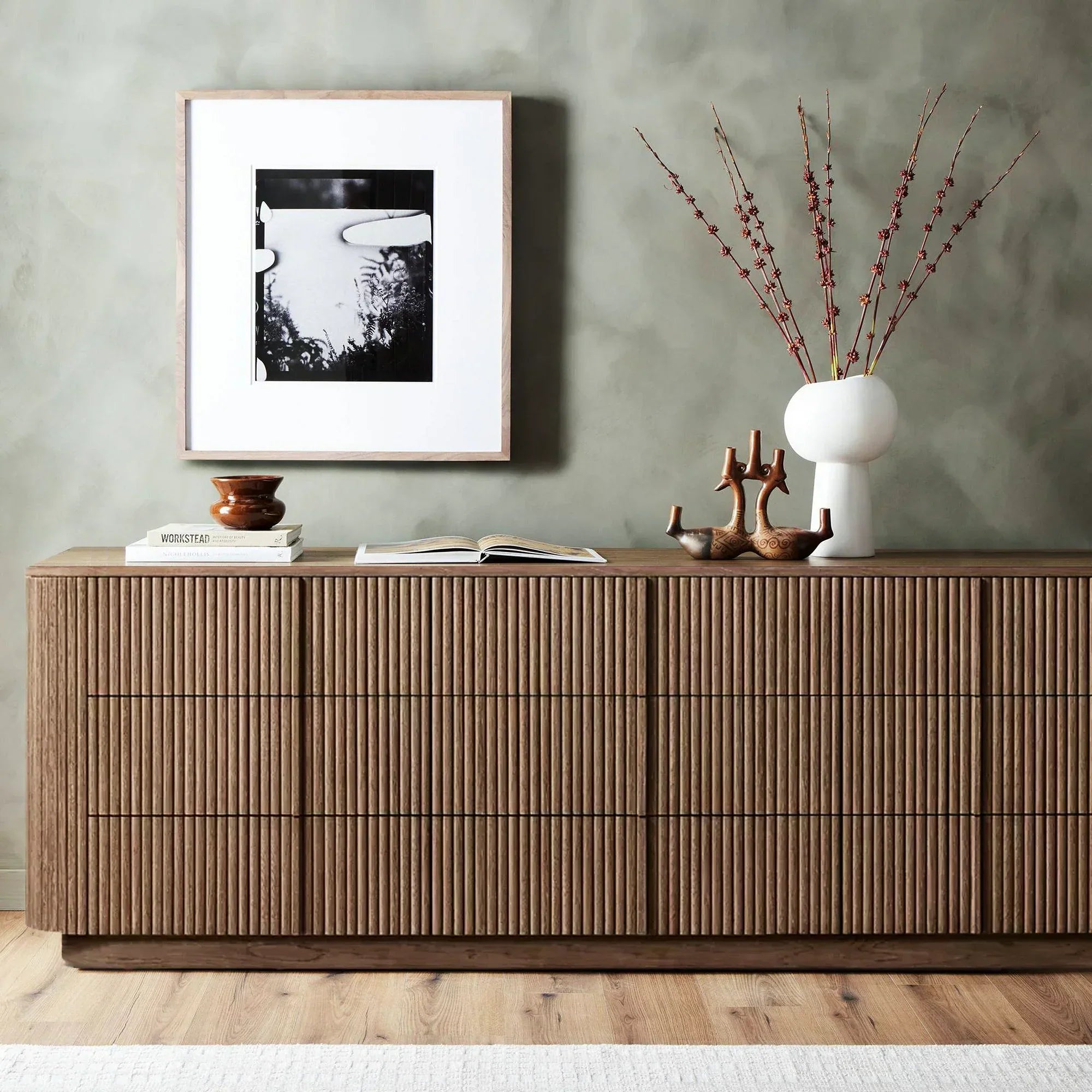 Mulholland Modern 9-Drawer Sideboard Dresser - Stylish Storage Solution for Living Room, Bedroom & Entryway