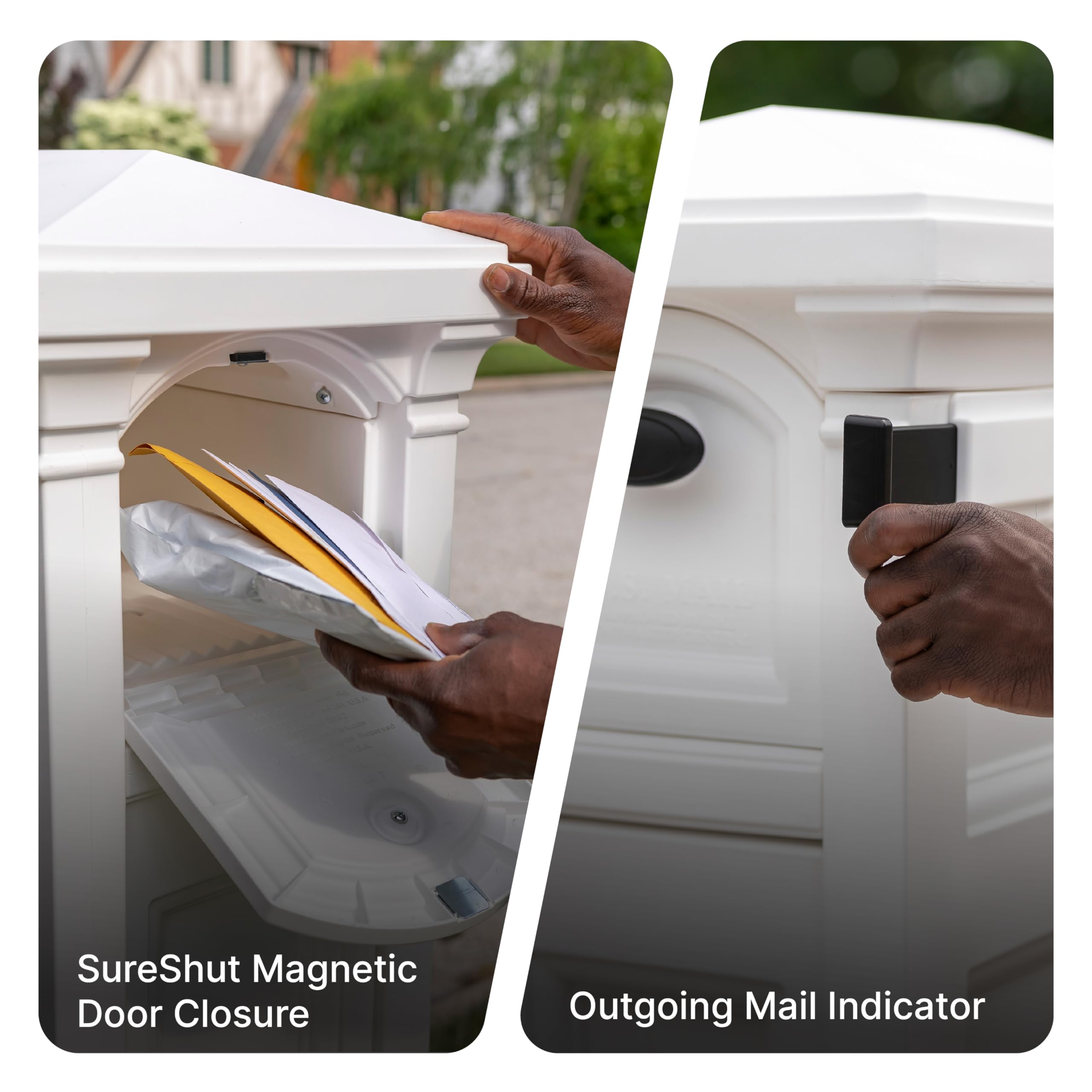 Step2 Atherton Reserve Storage Mailbox & Post - Extra Large Outdoor Mailbox with Weather-Resistant Durable Plastic Construction, Easy Installation & Mail Flag - Perfect for Homes, Apartments & Rural Areas