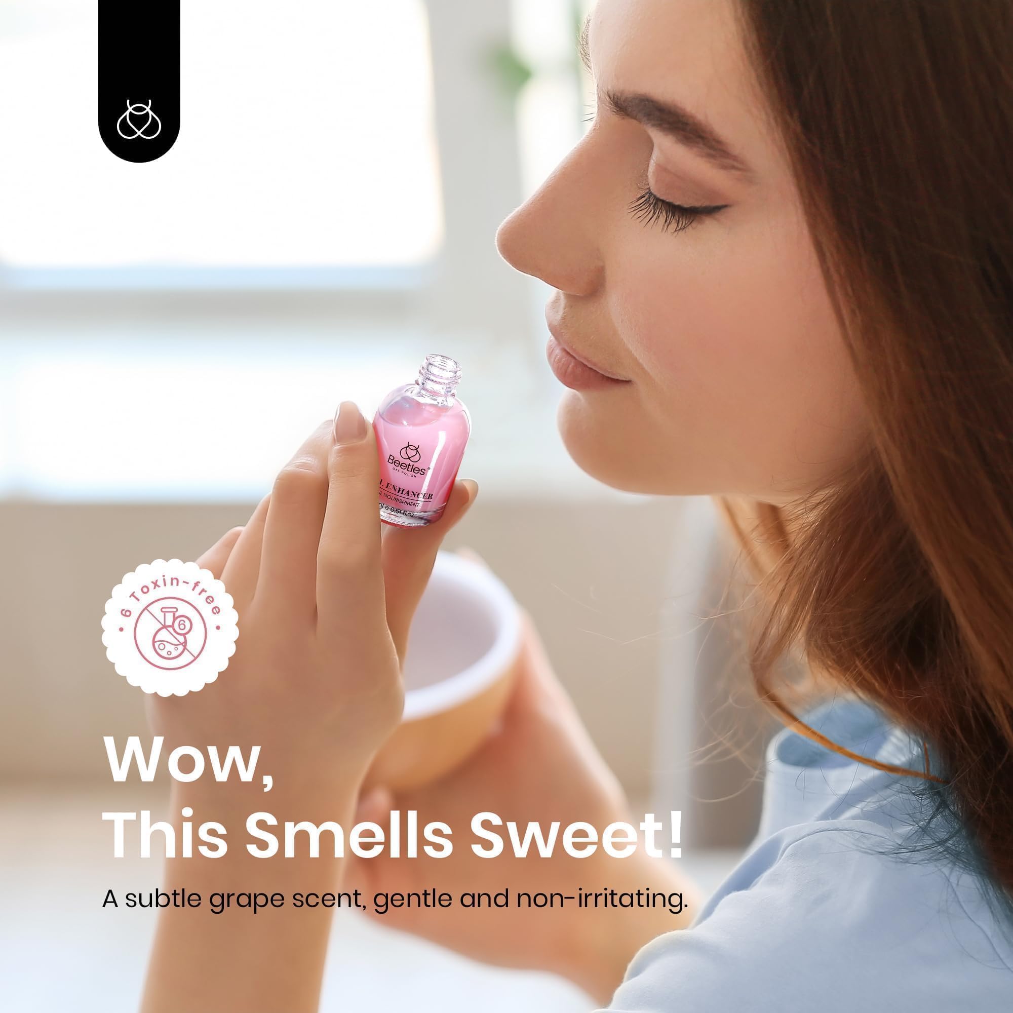 Beetles Nail Strengthener - Clear Air Dry Nail Polish for Stronger, Healthier Nails | Nail Growth Treatment for Thin & Weak Nails | Perfect for At-Home Manicures & Nail Care Routines