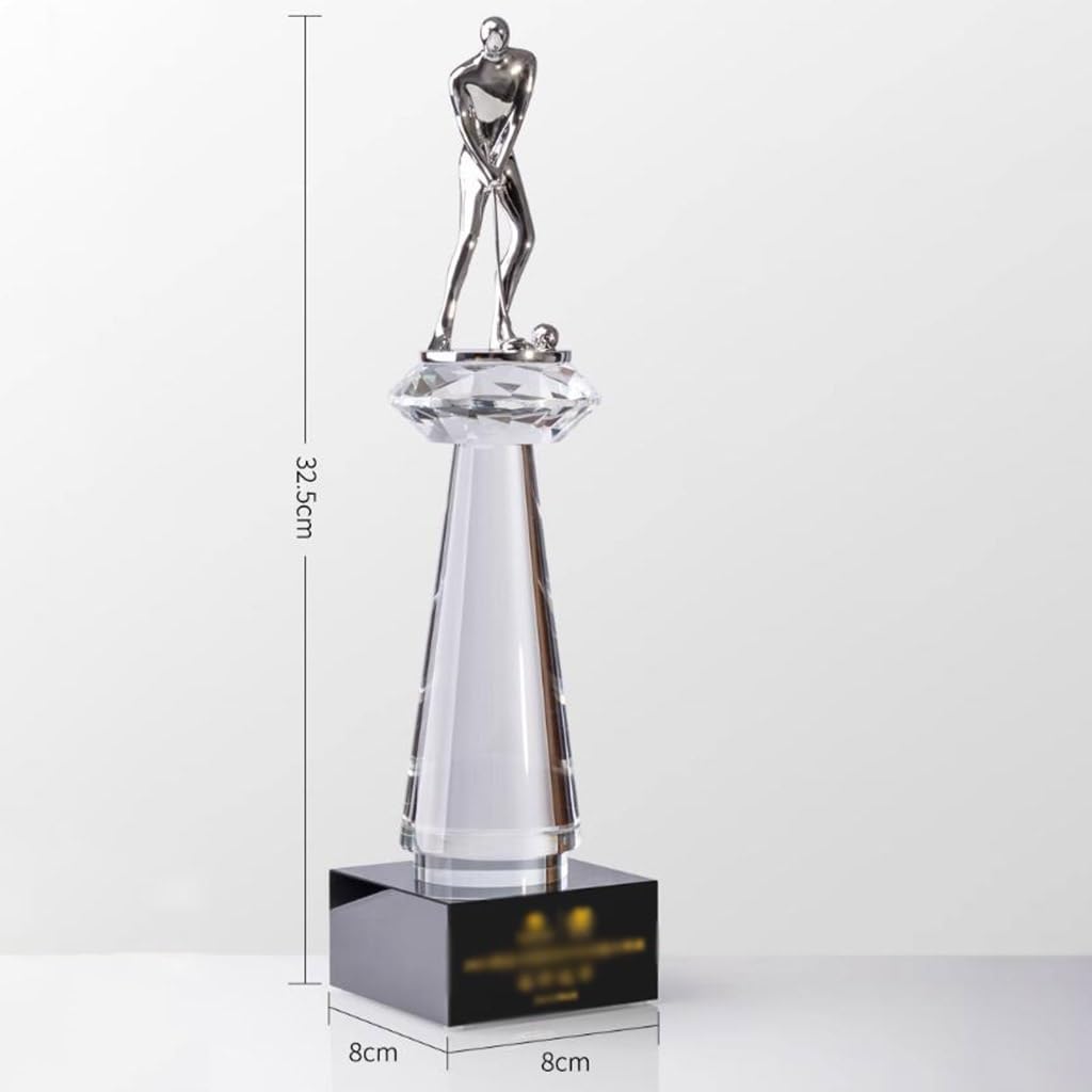 Premium Metal Golf Villain Trophy - Elegant Crystal Golf Competition Award for Hole-in-One - Perfect for Tournaments, Souvenirs & Office Decor