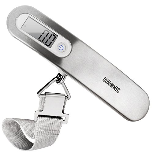 Duronic LS1013 Digital Luggage Scale - 50KG Portable Travel Scale with Super Strong Straps for Suitcases & Bags | Perfect for Air Travel, Cruise Vacations & Packing Light