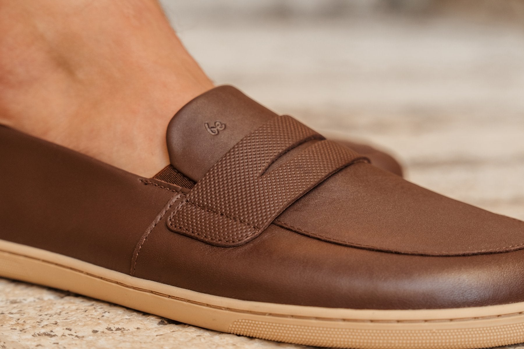Barefoot Moccasins for Men & Women - Be Lenka Buena Soft Leather Minimalist Shoes in Dark Brown & Beige | Comfortable House Slippers, Indoor/Outdoor Walking Shoes for Home, Office & Travel
