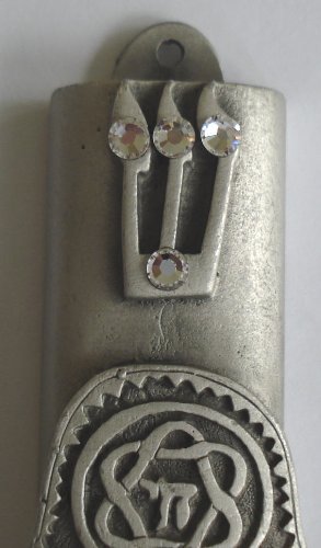 Pewter Mezuzah Chamsa with Kosher Scroll - Handcrafted Door Mezuzah for Jewish Home Blessing & Protection | Perfect for Housewarming Gifts & Front Door Decor
