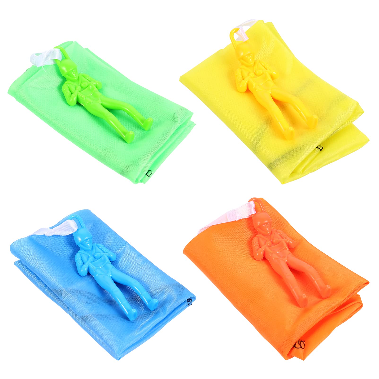 NUOBESTY 6Pcs Mini Parachute Toy Set - Colorful Hand Throw Paratrooper Toys for Kids Outdoor Games, Birthday Party Favors & STEM Learning Activities
