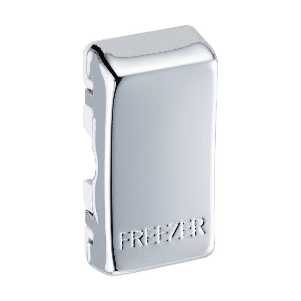 Polished Chrome Grid Engraved 'Freezer' Rocker Switch - RRFZPC - Perfect for Refrigerators, Freezers & Commercial Kitchen Equipment