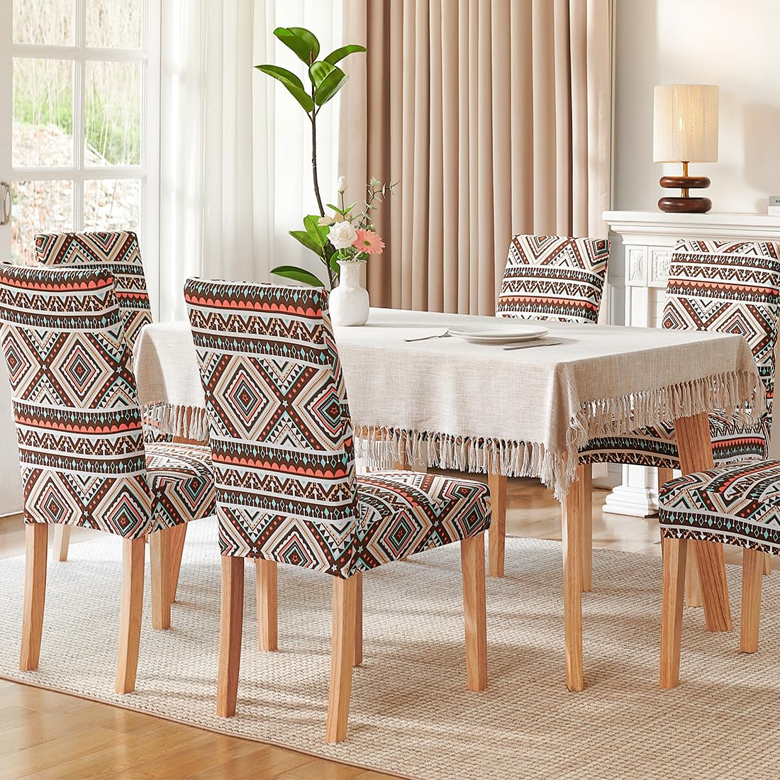 Stretch Dining Chair Covers 4 Pack - Washable Spandex Parsons Chair Slipcovers for Kitchen & Dining Room - Blue Elastic Chair Covers for Home Decor, Parties & Events - Perfect for Everyday Use, Holiday Gatherings & Special Occasions