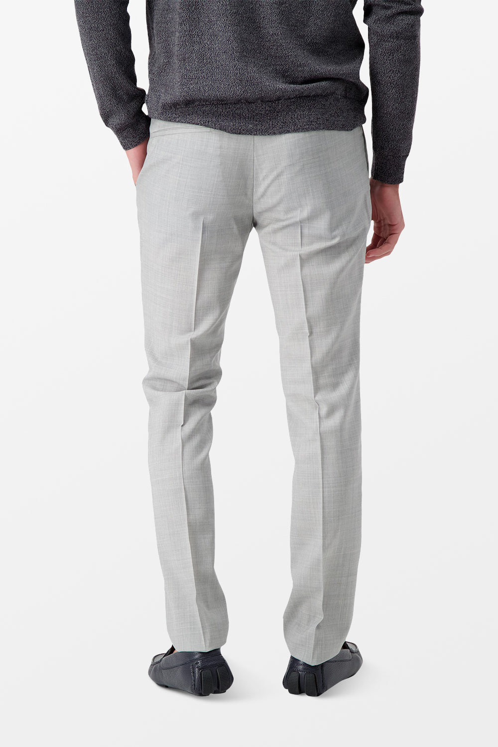Incotex Light Grey Classic Men's Dress Pants - Slim Fit Comfortable Office & Business Casual Trousers for Work & Formal Occasions