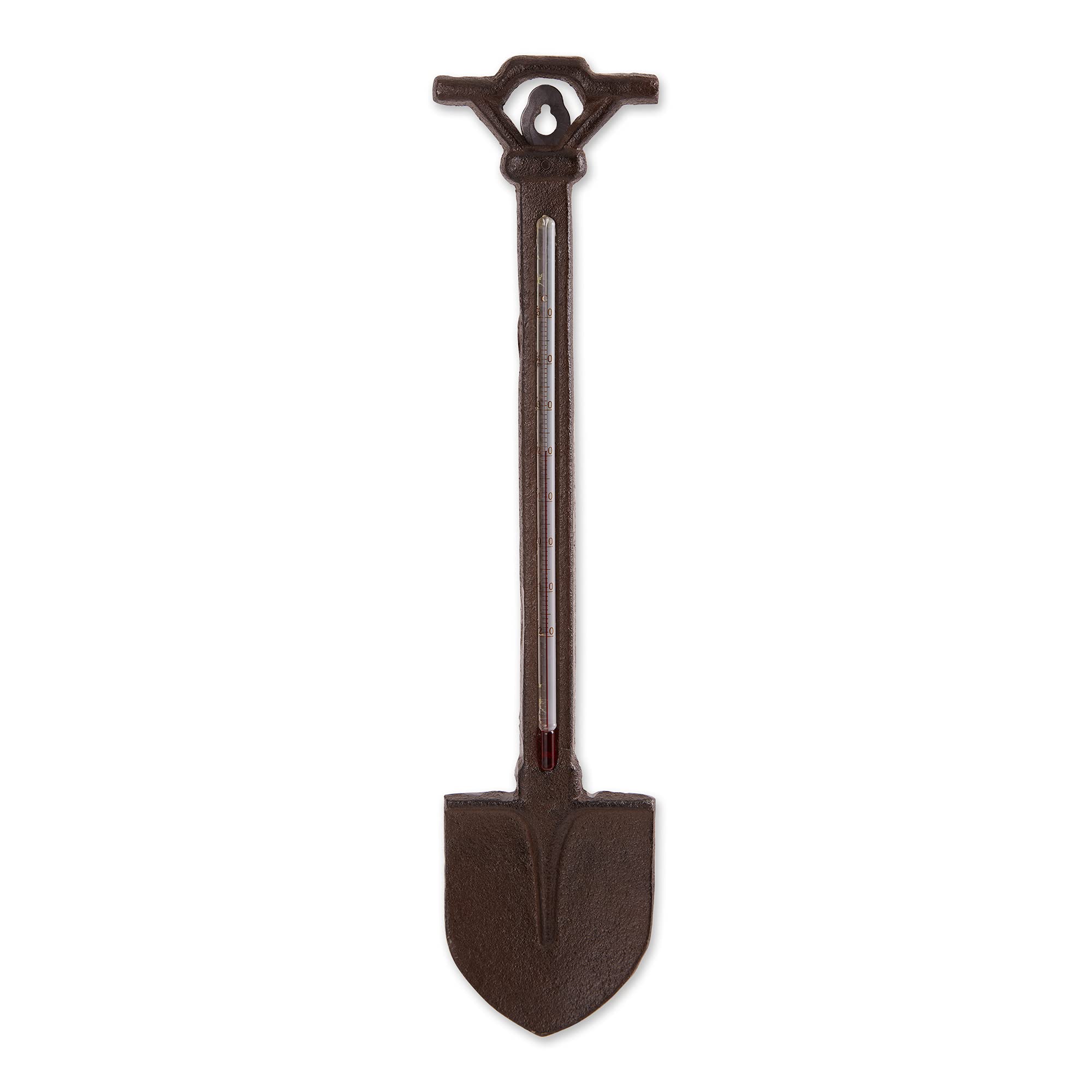 Premium Cast Iron Garden Shovel with Thermometer - 2.91x13.31 Inch - Heavy Duty Gardening Tool for Planting, Digging & Soil Temperature Measurement - Perfect for Outdoor Gardening, Landscaping & Farm Use