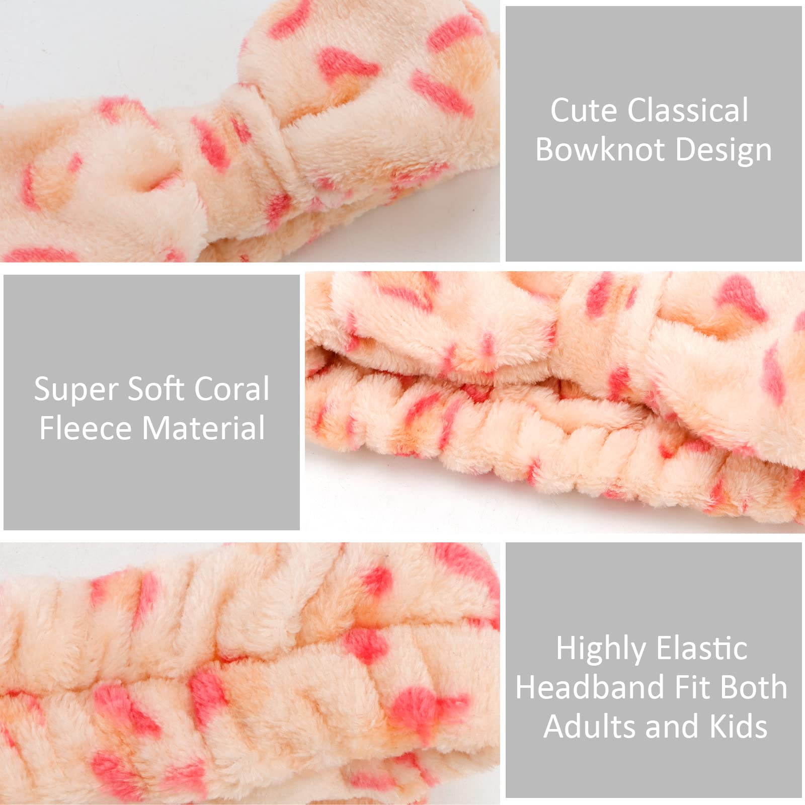 12PCS Soft Microfiber Spa Headbands & Wristbands Set - Super Absorbent Elastic Bow Skincare Bands for Women & Girls - Perfect for Face Washing, Makeup Removal & Skincare Routine at Home or Salon